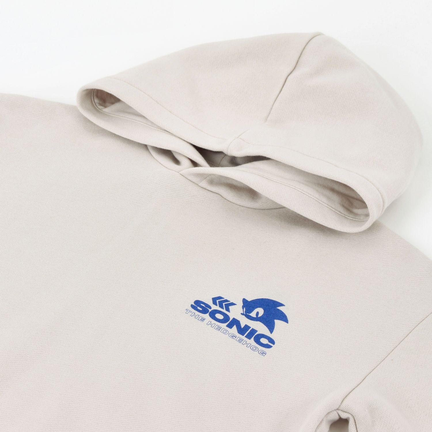 Polerón Cerrado Niño Hoodie Back Print Beige Sonic-2