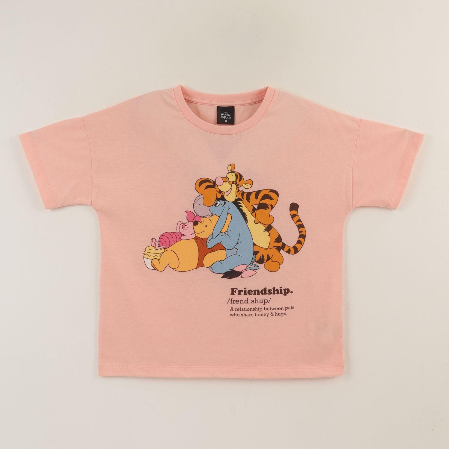 Polera Manga Corta Niña Rosado Winnie & Friends Disney-1