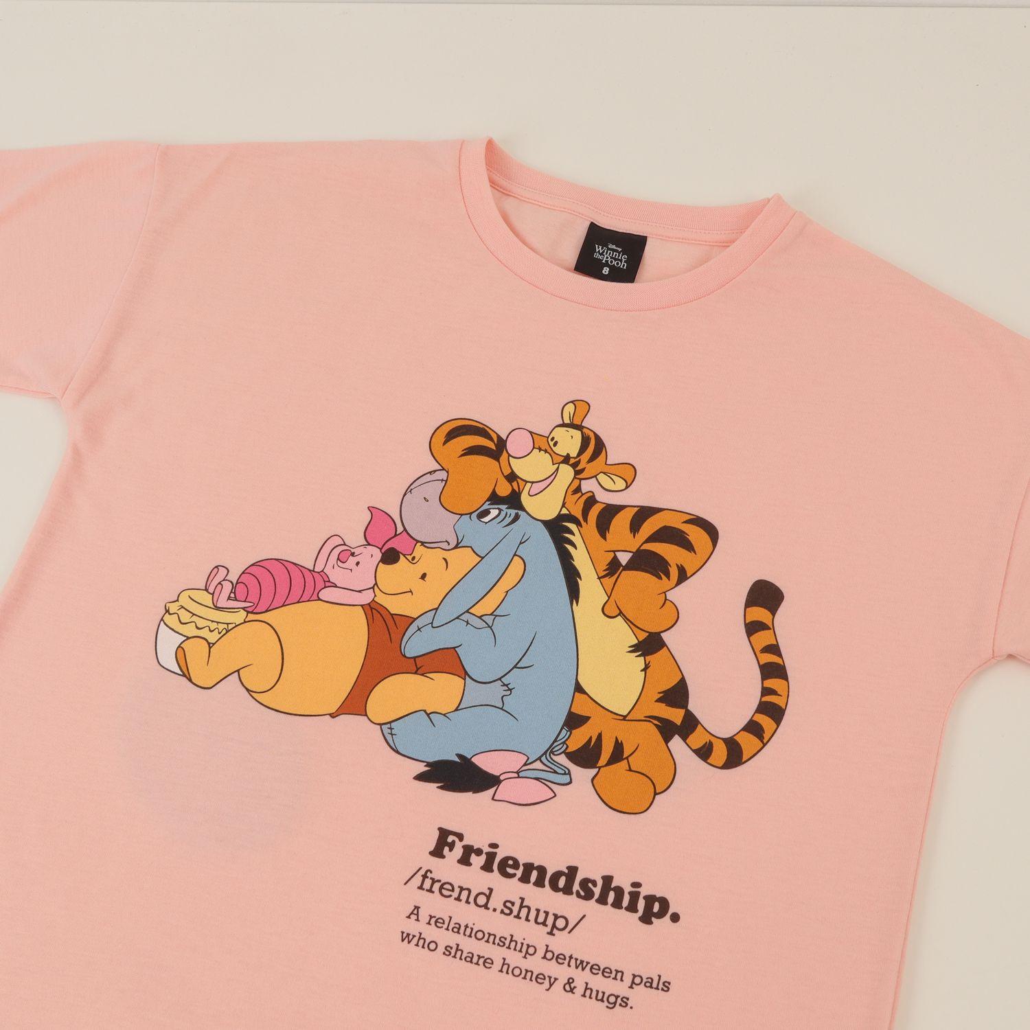 Polera Manga Corta Niña Rosado Winnie & Friends Disney-2