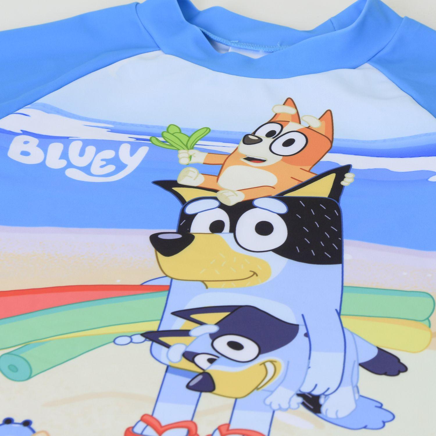 Polera UV Niño Turquesa Playa Bluey-2