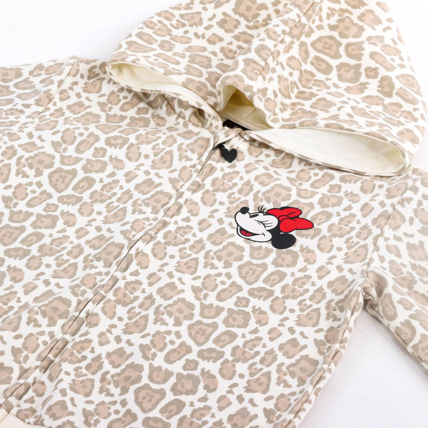 Polerón Abierto Niña Minnie Disney Animal Print Beige-2