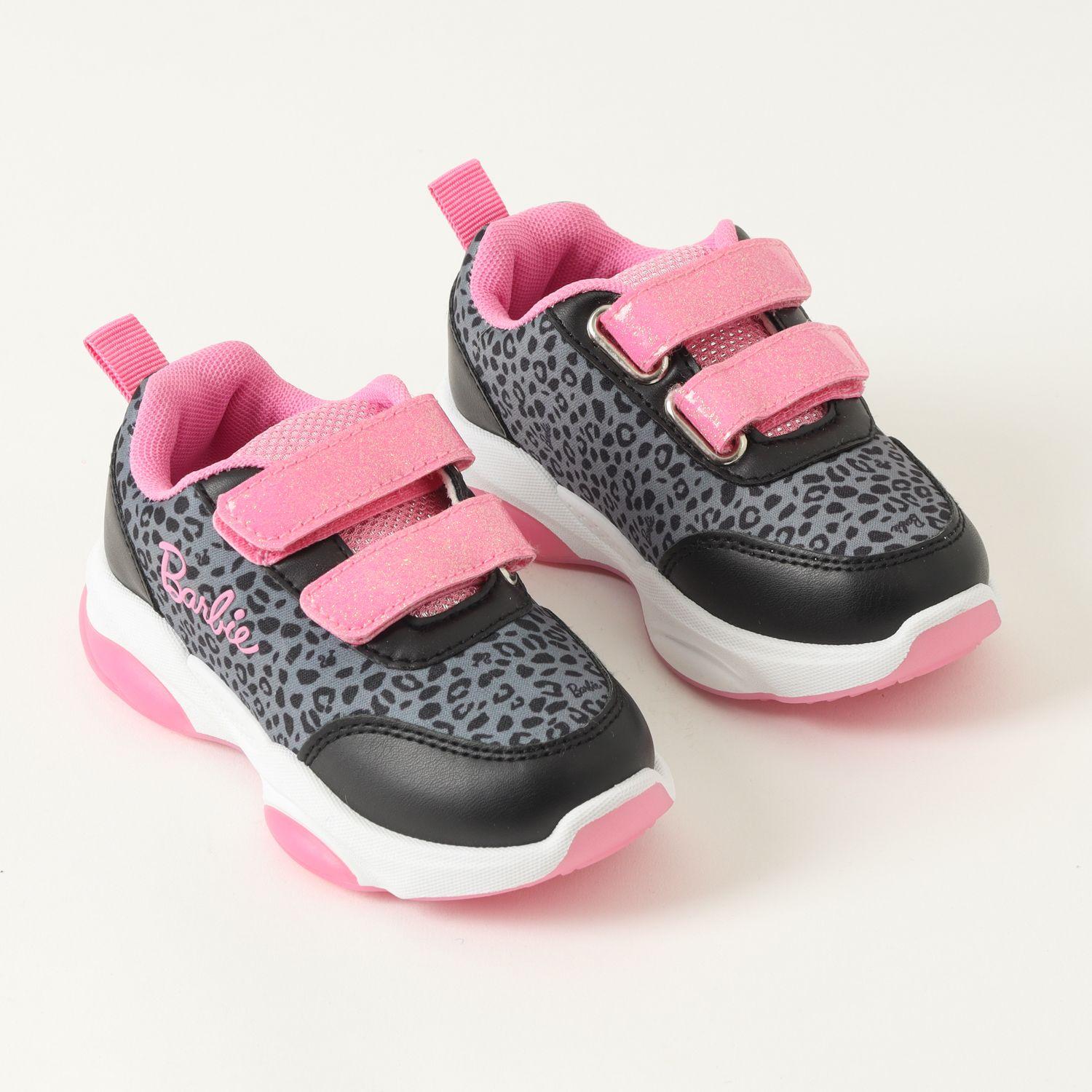 Zapatilla Con Luces Niña Animal Print Negro Barbie-1