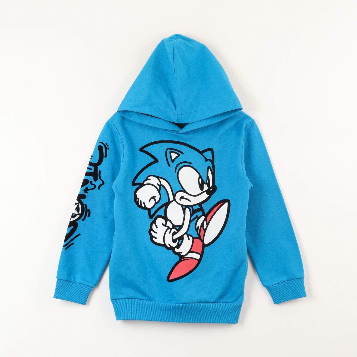 Poleron Cerrado Con Gorro Niño Impulse Azul Sonic-0