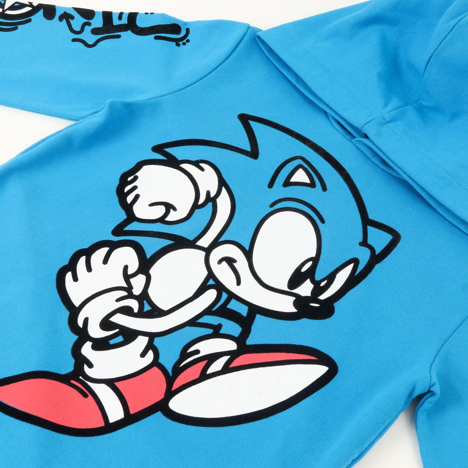 Poleron Cerrado Con Gorro Niño Impulse Azul Sonic-1