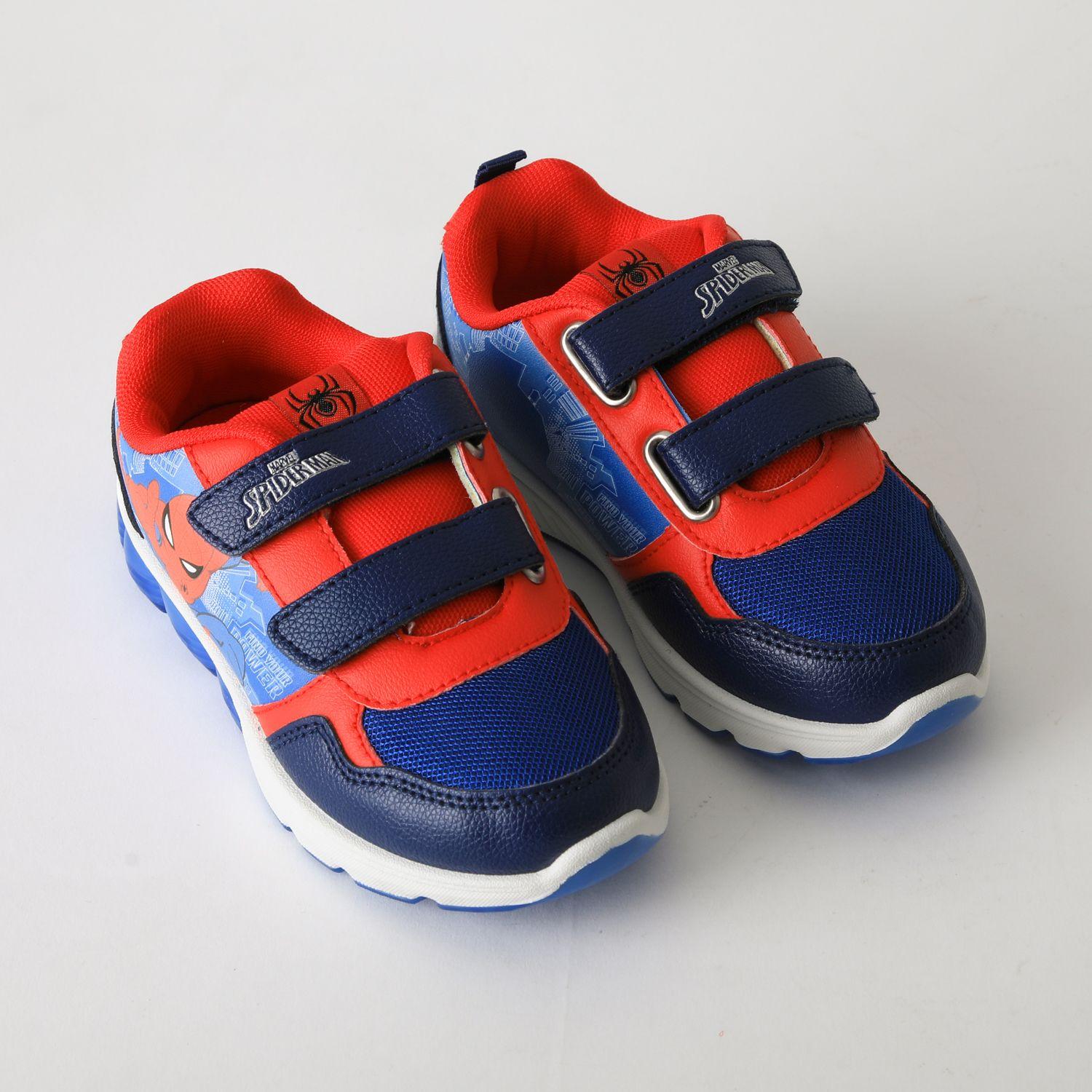 Zapatilla Luces Niño Velcro Spiderman Azul Marvel-1