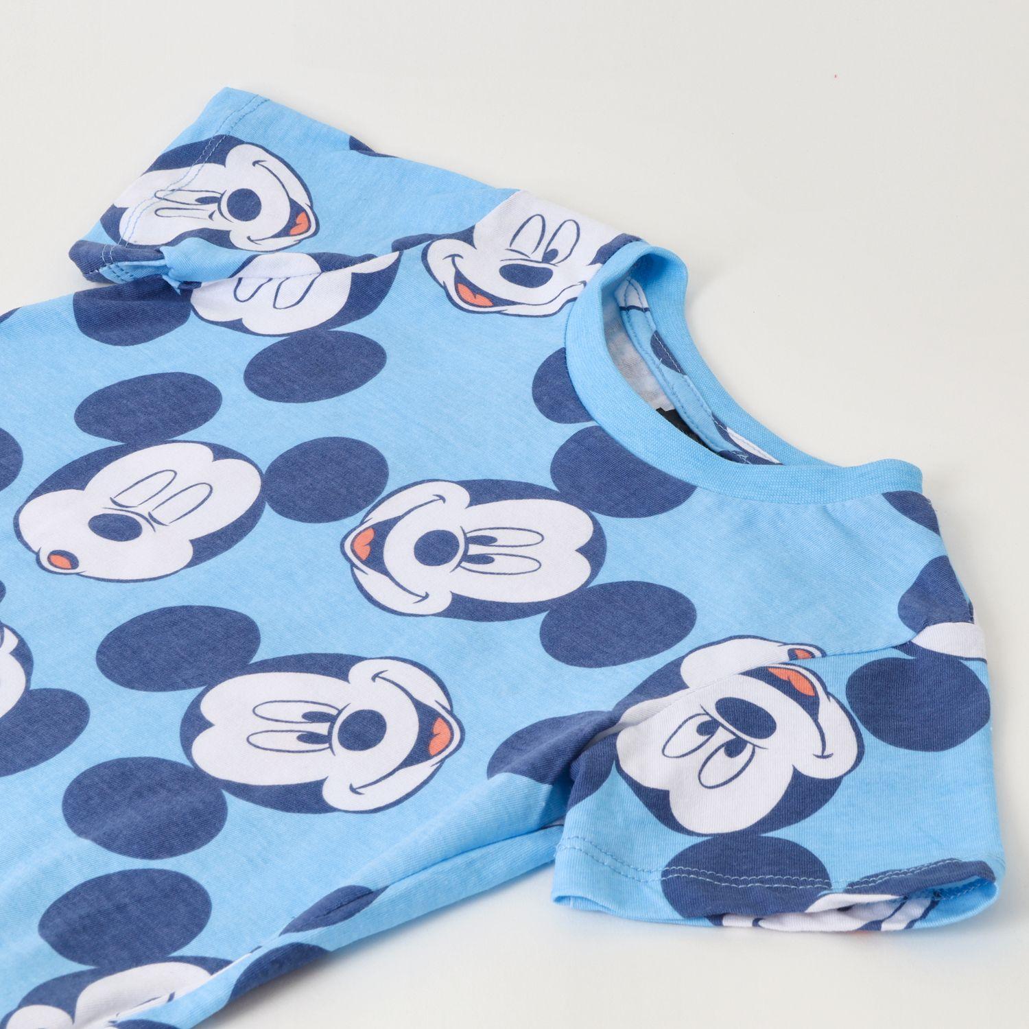 Pijama Corto Niño Mickey Full Print Celeste Disney-1