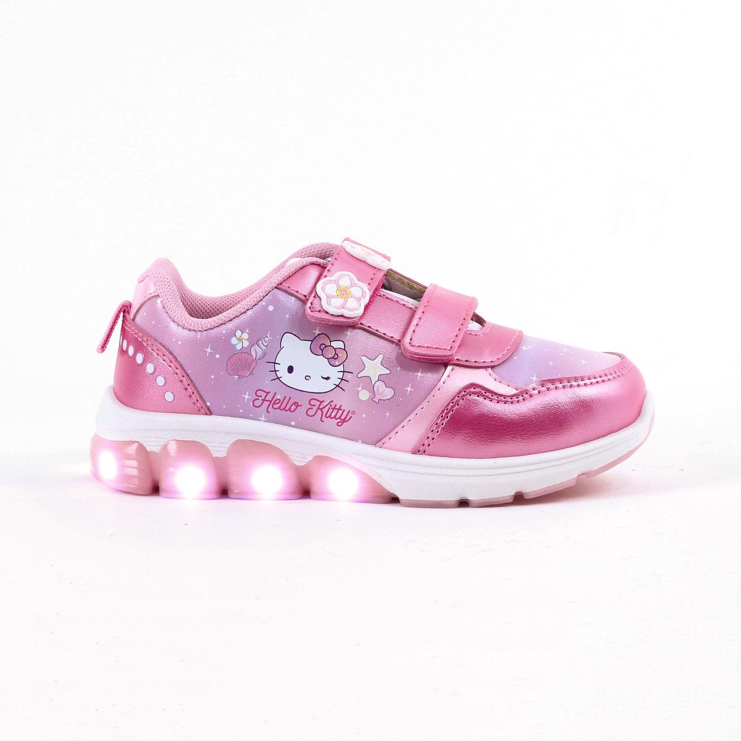 Zapatilla Luces Niña Hello Kitty Marina Rosado-0