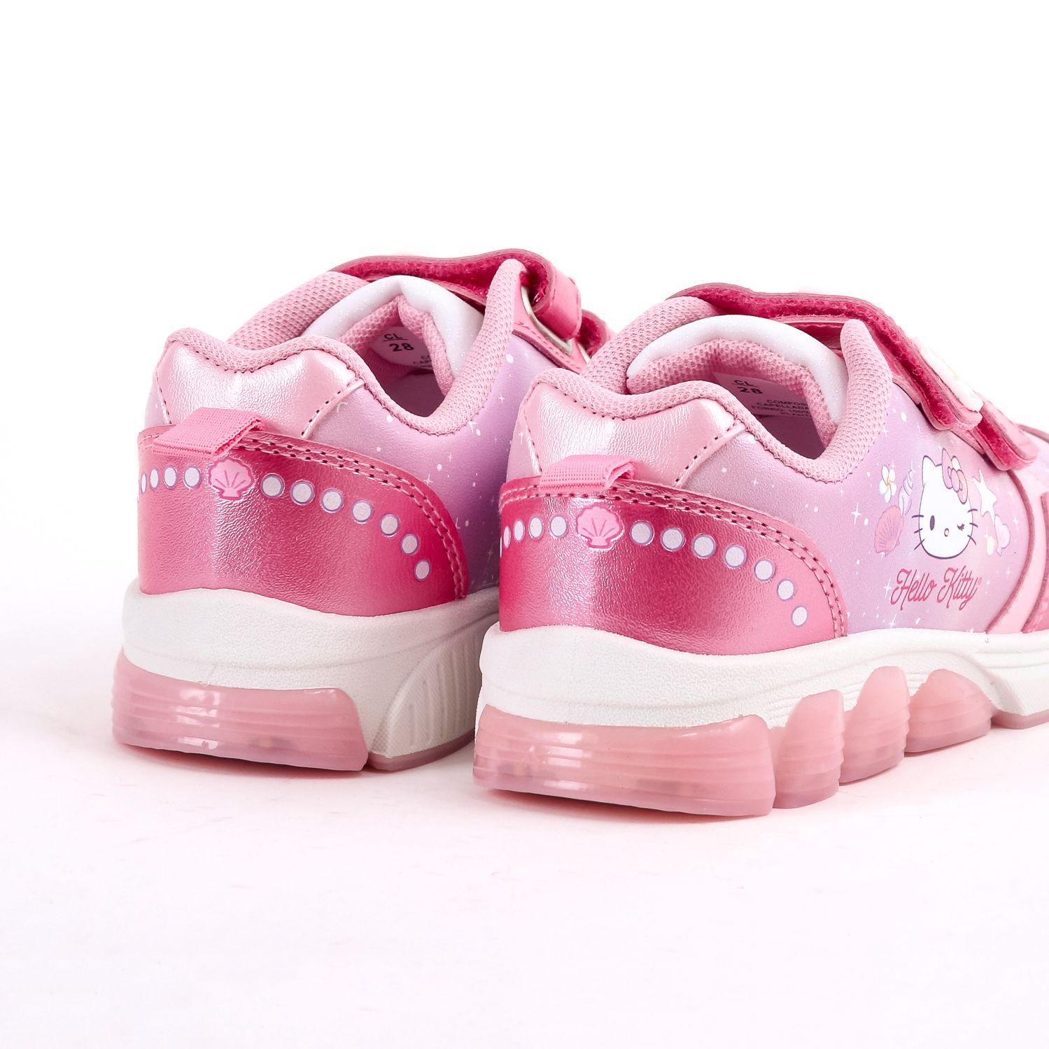 Zapatilla Luces Niña Hello Kitty Marina Rosado-3