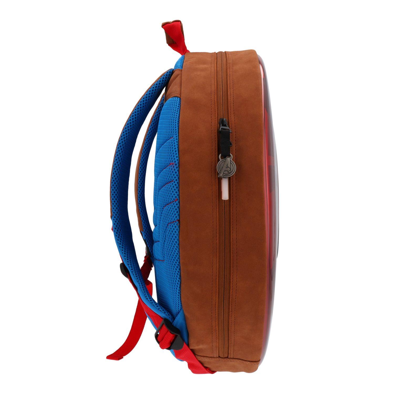 Mochila Escolar Niño Escudo Capitán America Rojo Marvel-2