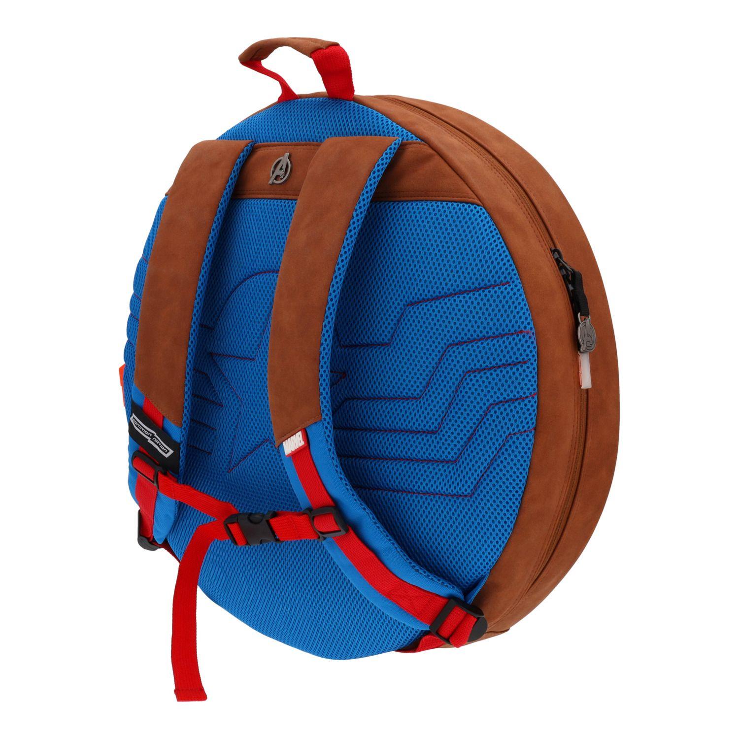 Mochila Escolar Niño Escudo Capitán America Rojo Marvel-3