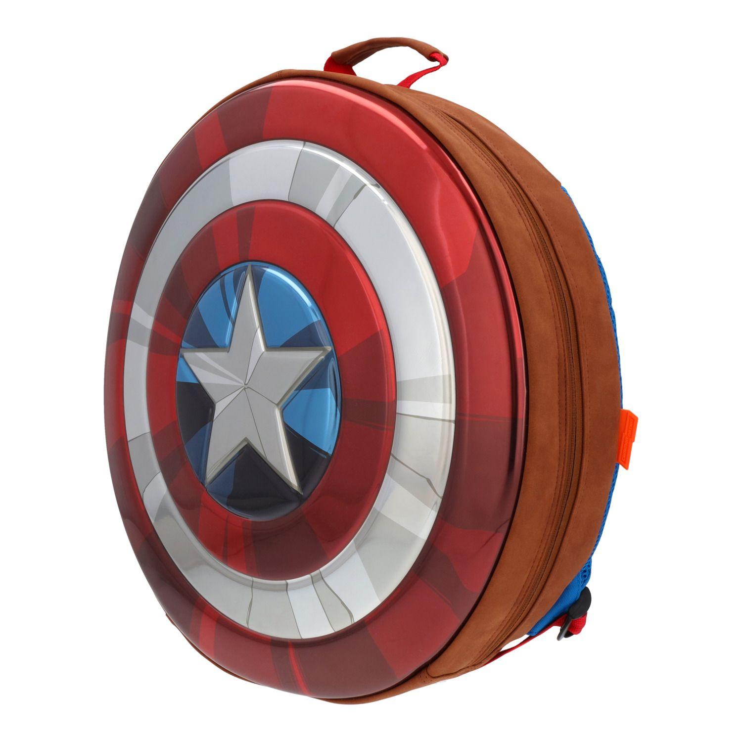 Mochila Escolar Niño Escudo Capitán America Rojo Marvel-7
