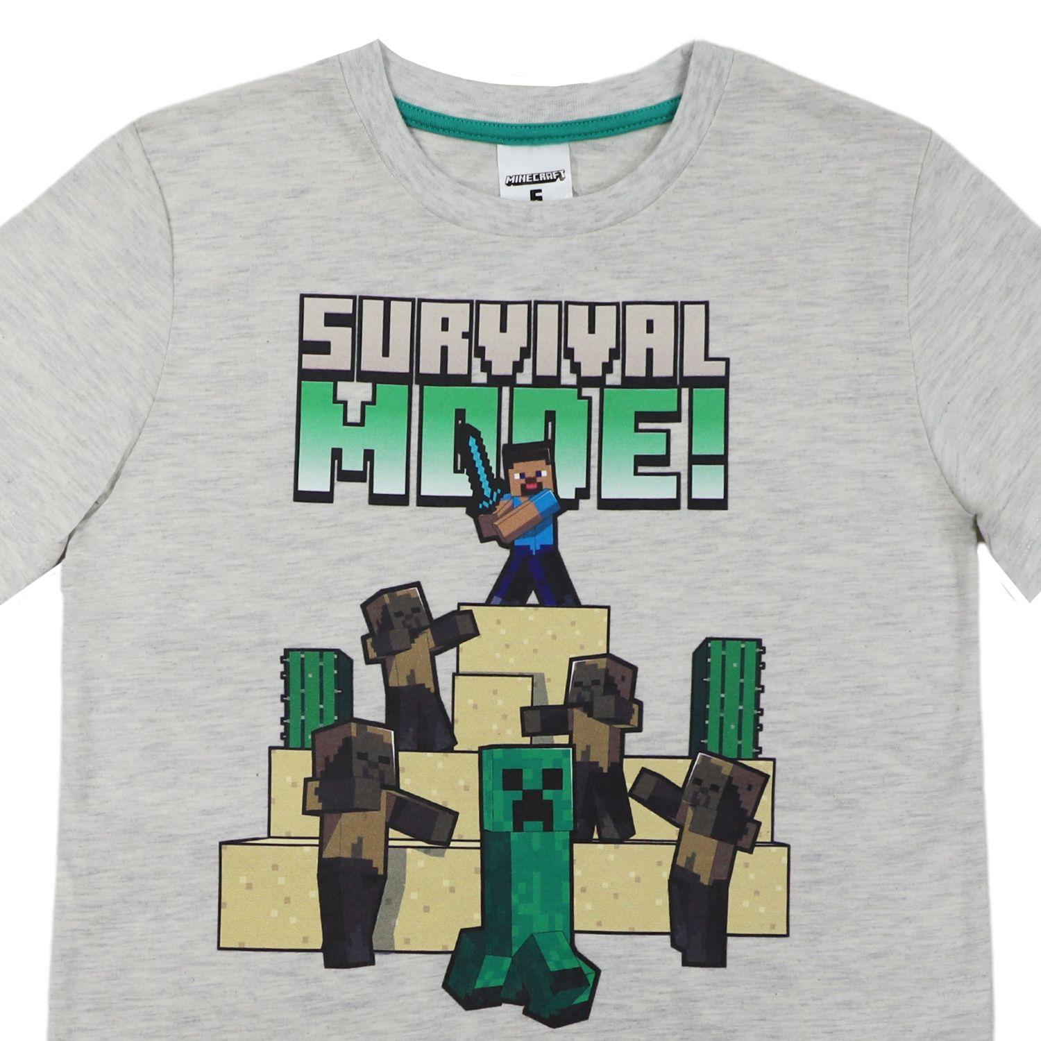 Pijama Niño SURVIVAL Gris Minecraft-4