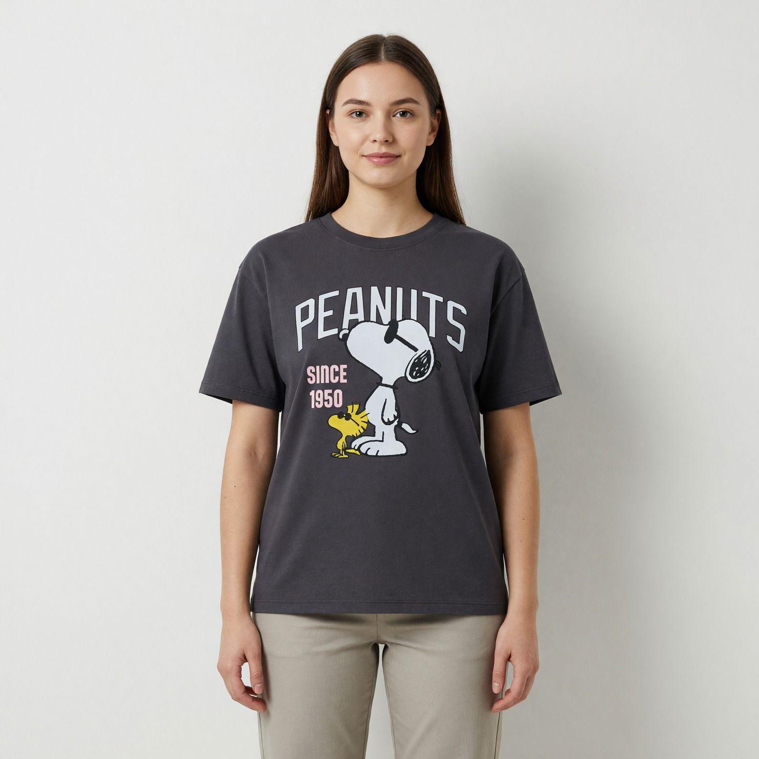 Polera Manga Corta Mujer Snoopy Personajes Marengo-1