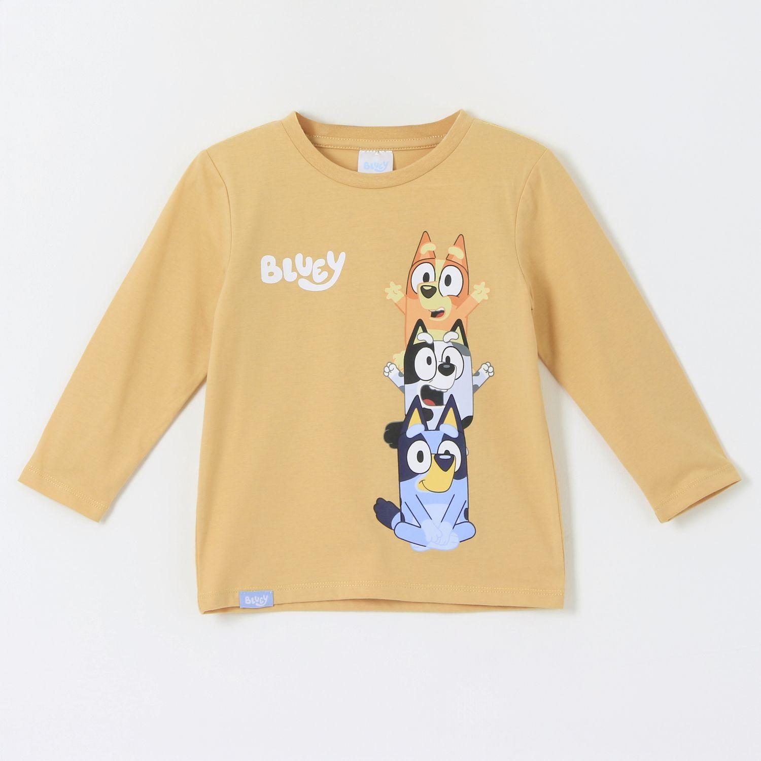 Polera Manga Larga Niño Jugando Amarillo Friends & Bluey-0