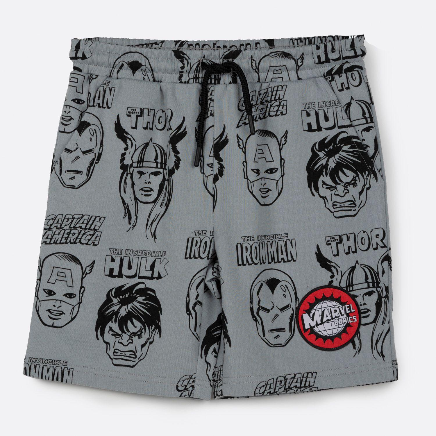 Short Niño Full Print Avengers Gris Marvel-0