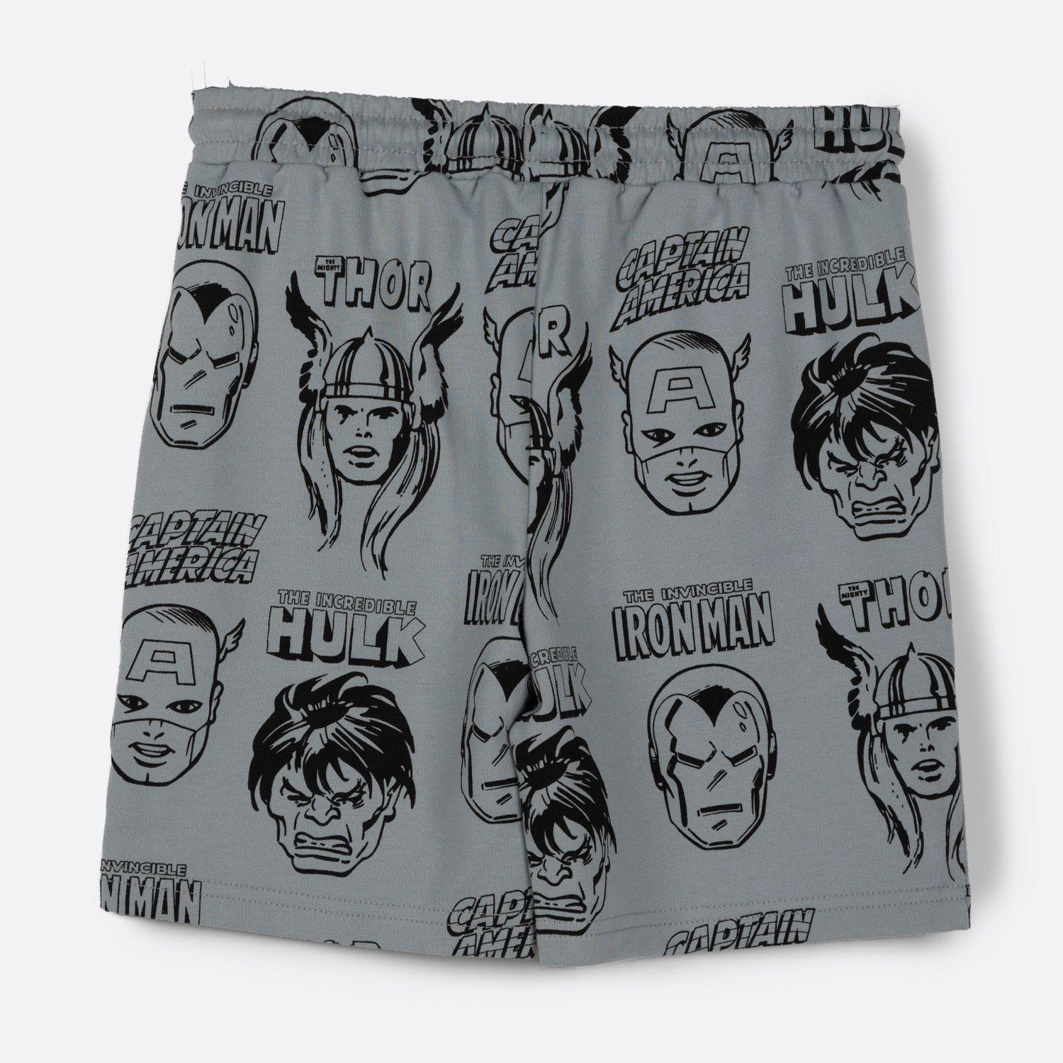Short Niño Full Print Avengers Gris Marvel-1
