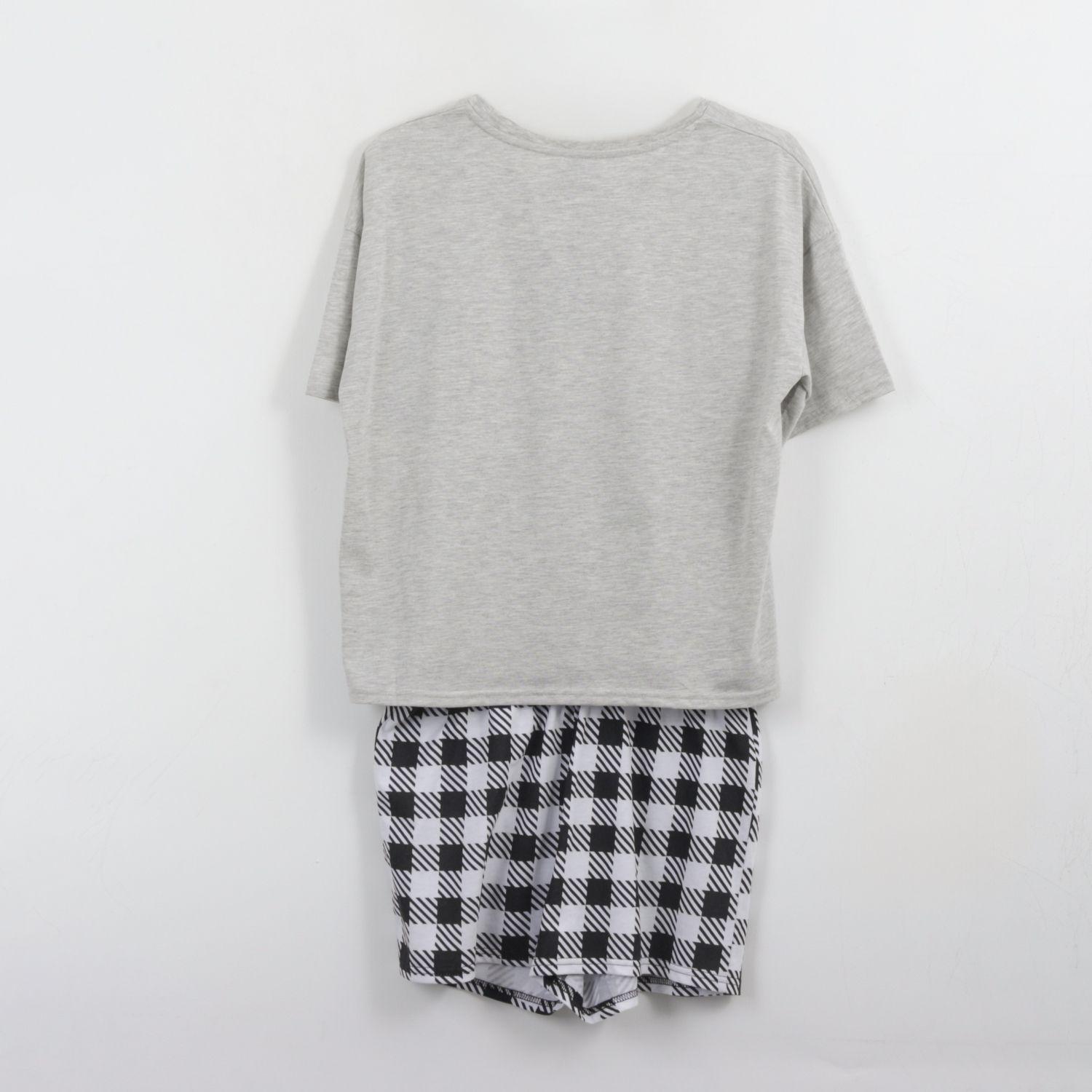 Pijama Manga Corta Mujer Gris Happy Mickey Disney-1