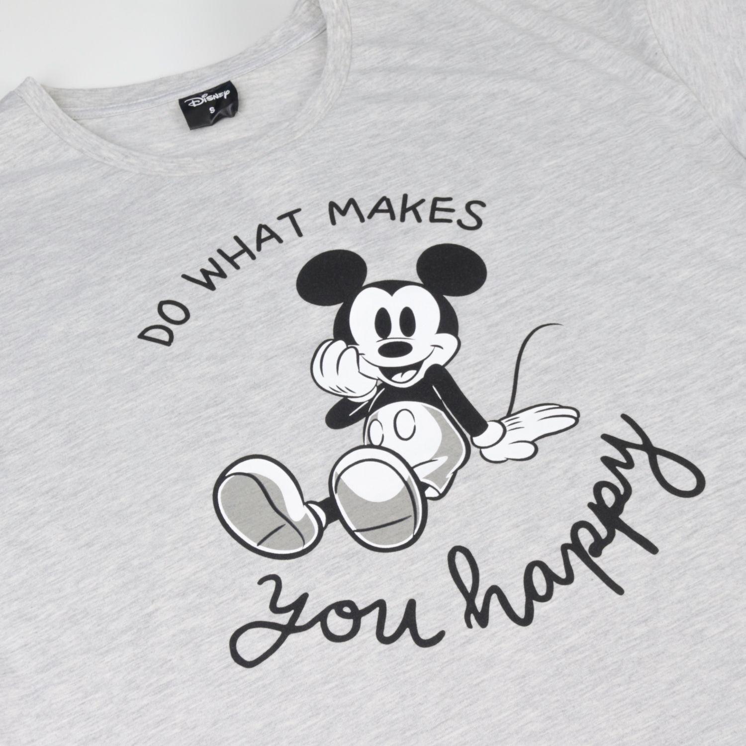 Pijama Manga Corta Mujer Gris Happy Mickey Disney-2