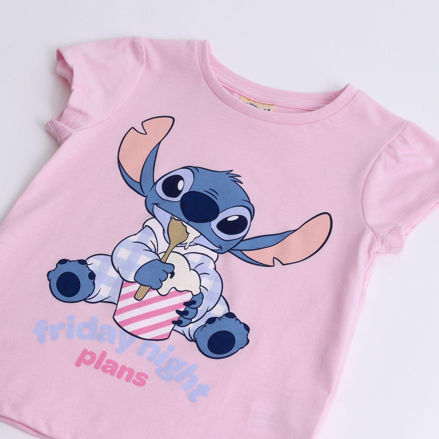 Pijama Manga Corta Niña Stitch Disney Friday Night Rosado-2