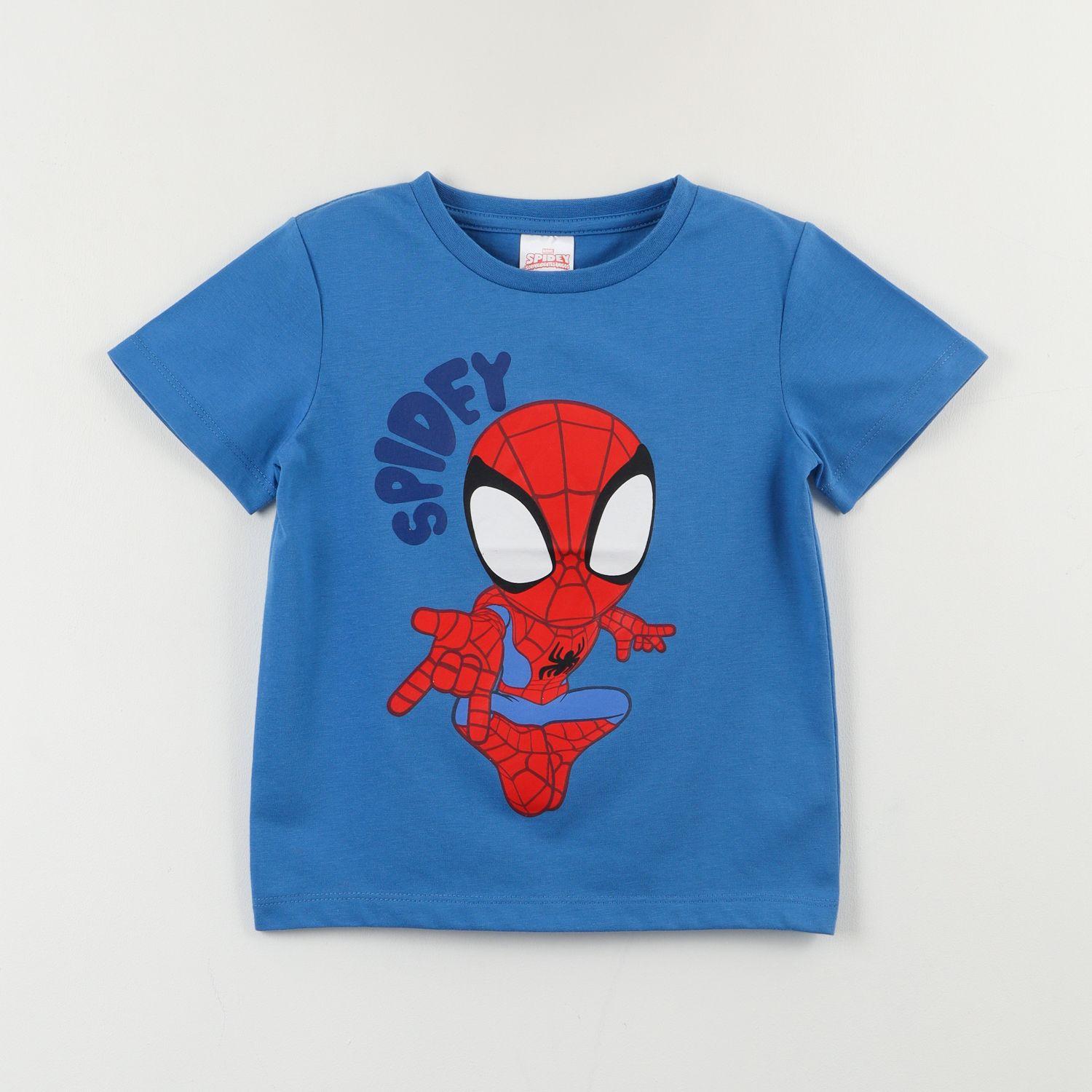 Polera Manga Corta Niño Azul Spidey Pose Marvel-0