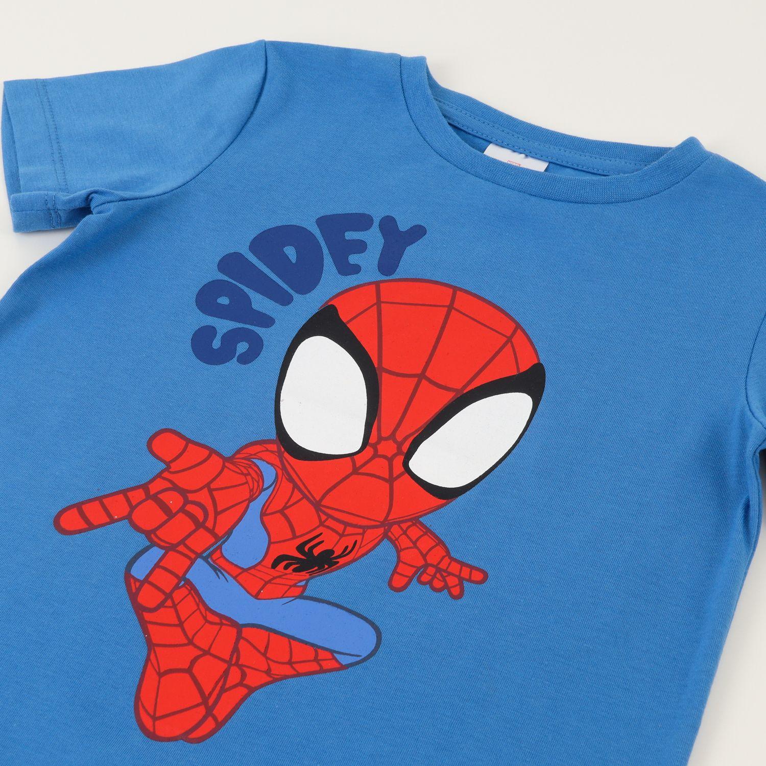 Polera Manga Corta Niño Azul Spidey Pose Marvel-1