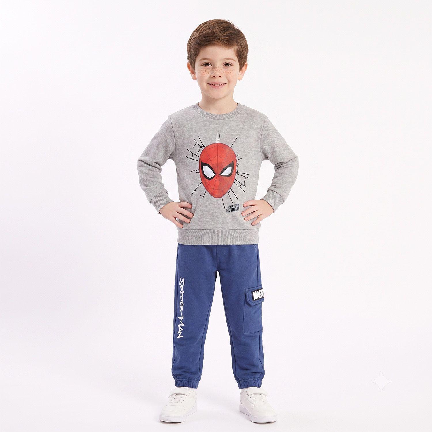 Conjunto Buzo Niño Spiderman Marvel Cara Gris-0