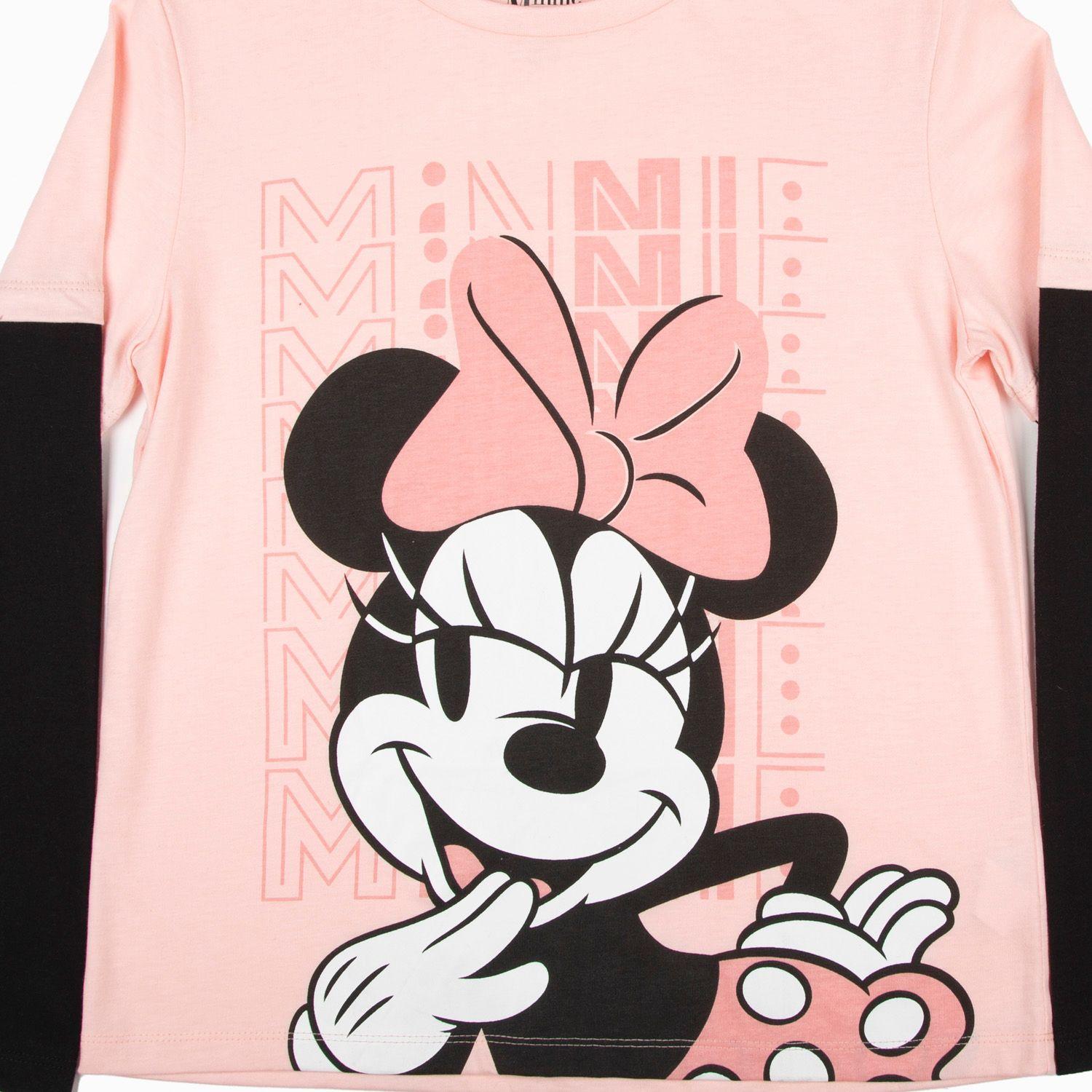 Polera Manga Larga Niña Doble Manga Minnie Rosado Disney-2