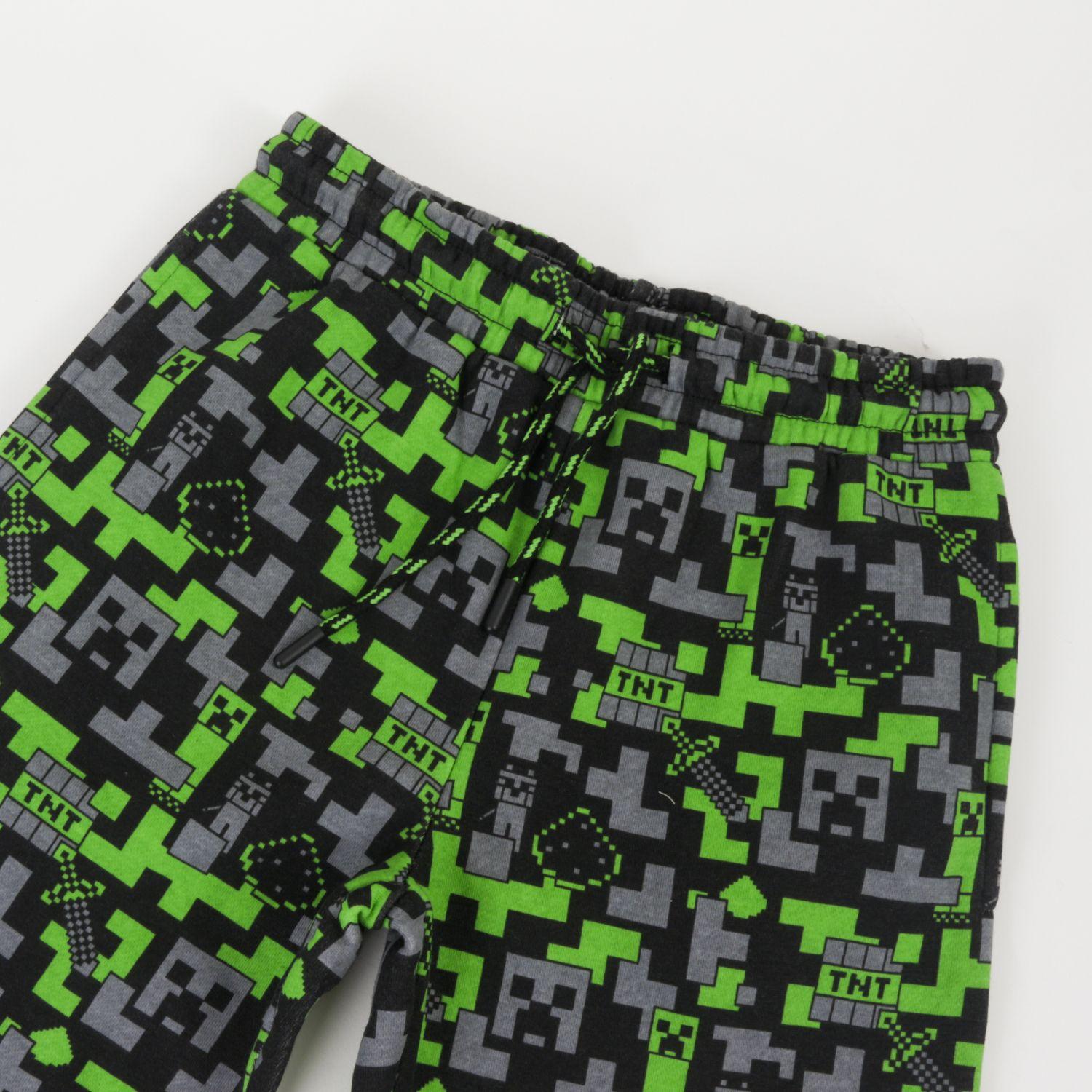 Pantalón de Buzo Niño Full Print Negro Minecraft-2