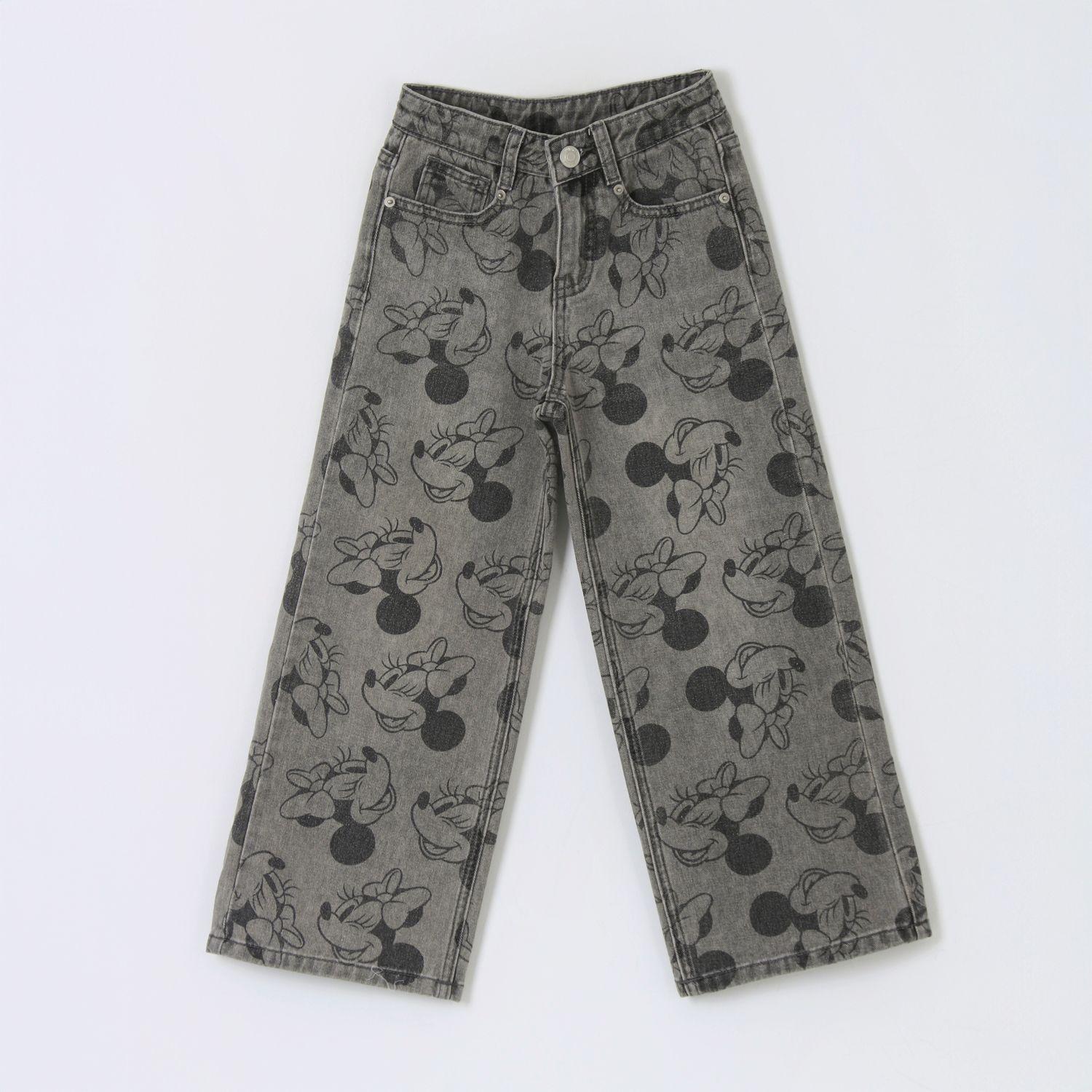 Jeans Niña Palazzo Full Print Minnie Gris Disney-0