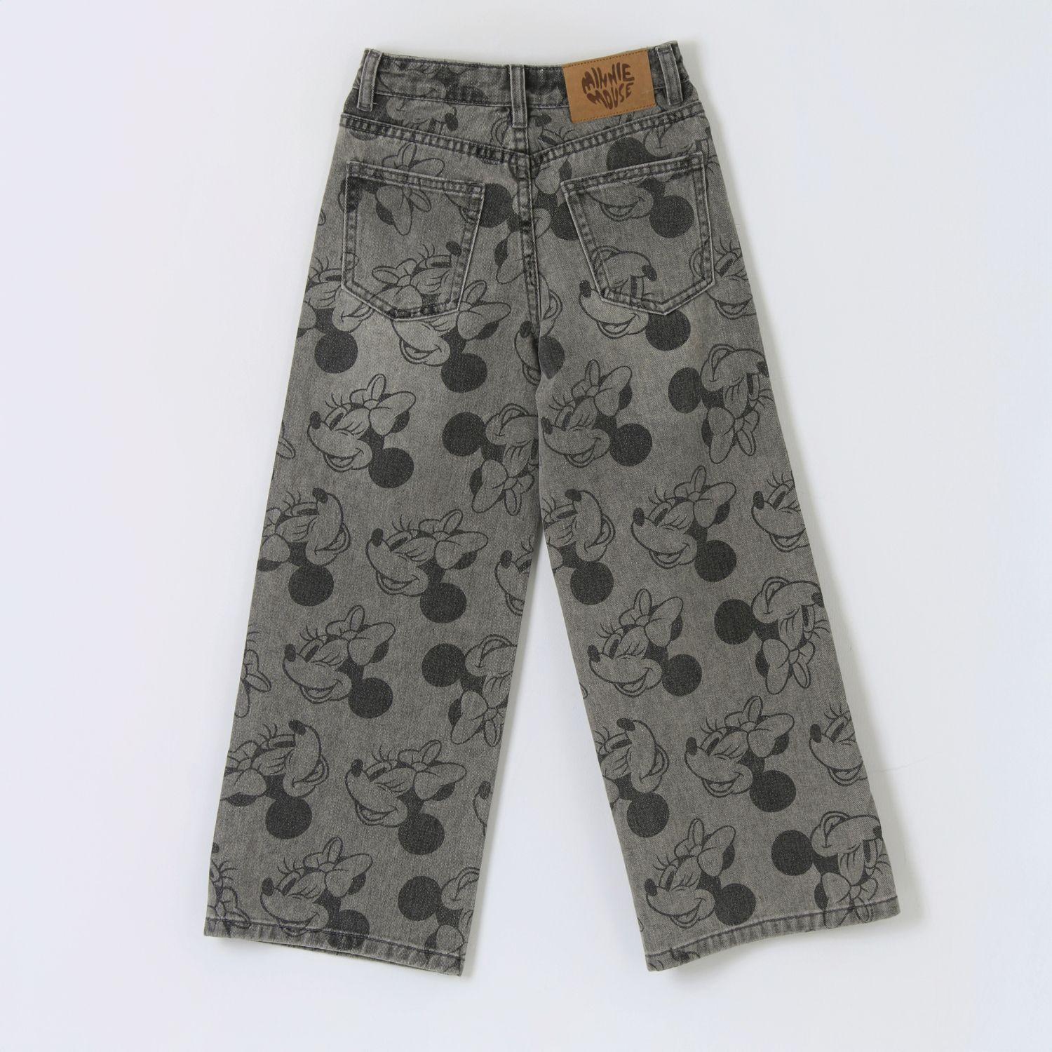 Jeans Niña Palazzo Full Print Minnie Gris Disney-2