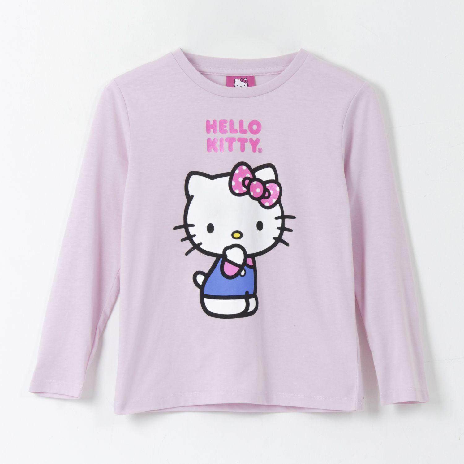 Polera Manga Larga Niña Personaje Blanco Hello Kitty-0