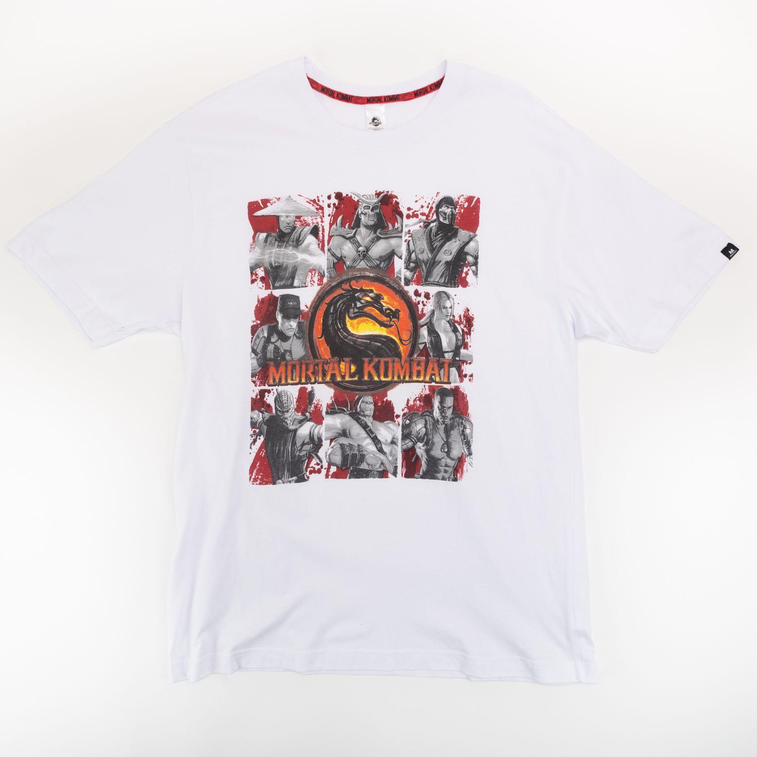 Polera Hombre Mortal Kombat Logo Blanco-0