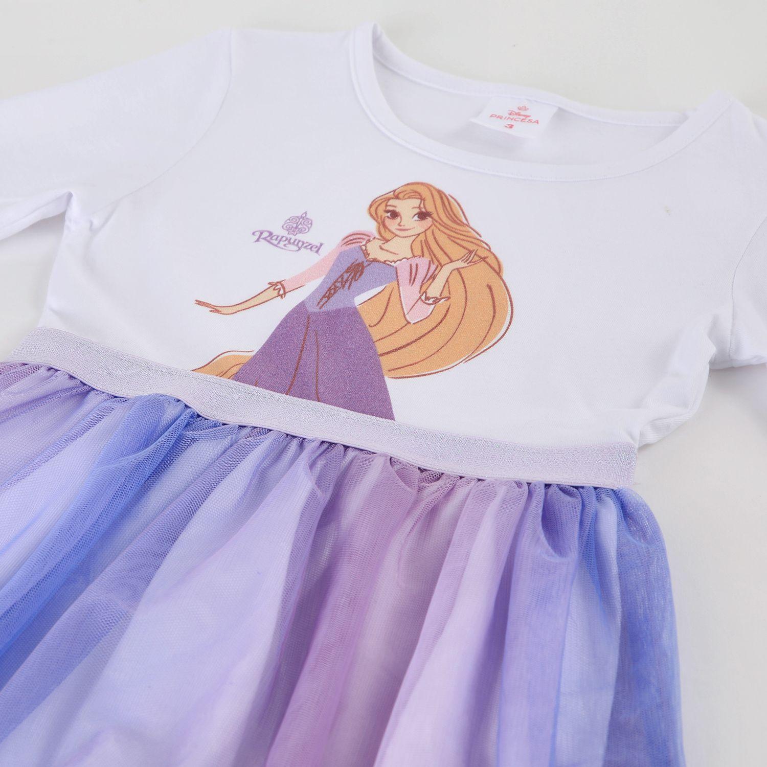 Vestido Tul Niña Rapunzel Disney Blanco-2