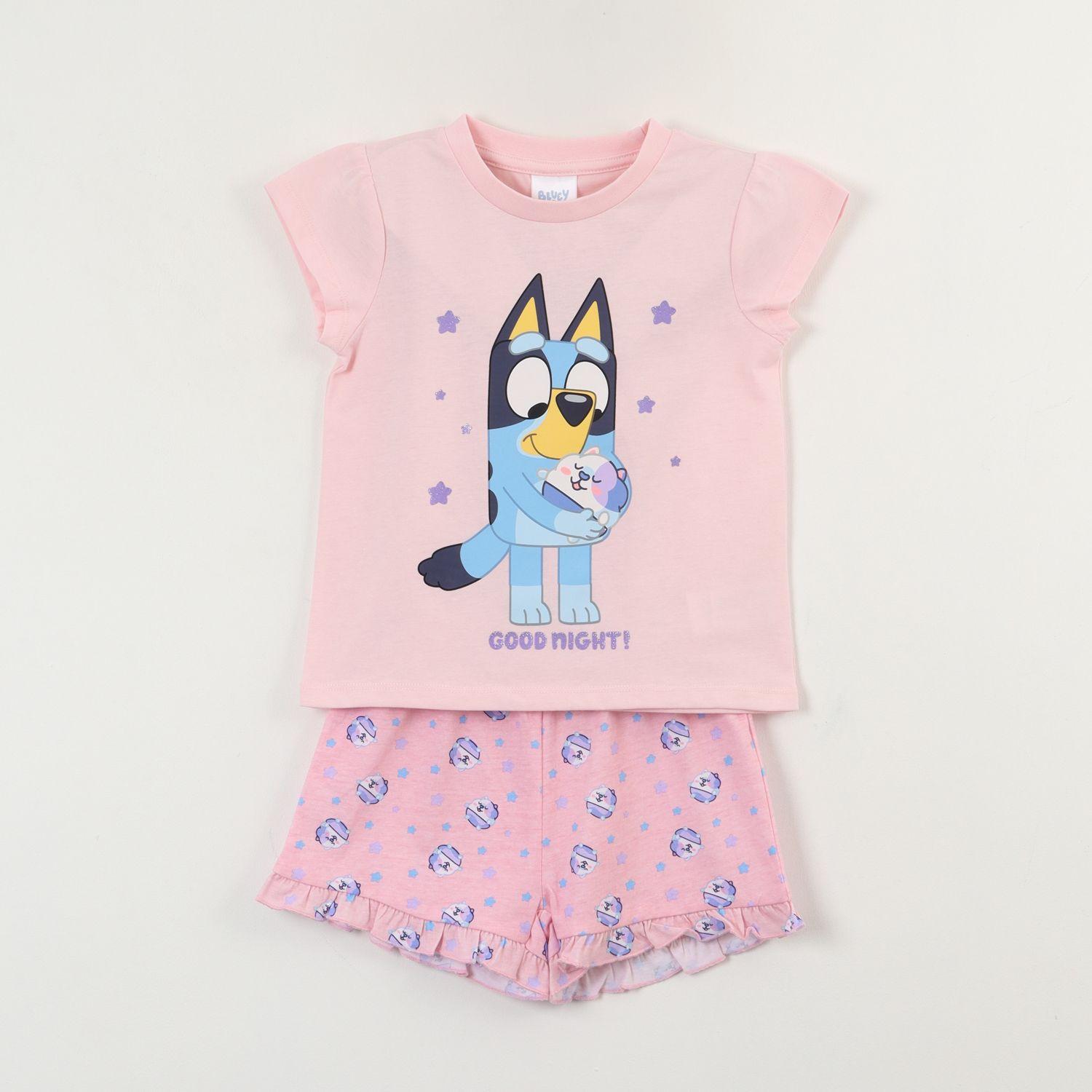 Pijama Manga Corta Niña Rosado Good Night Bluey-0