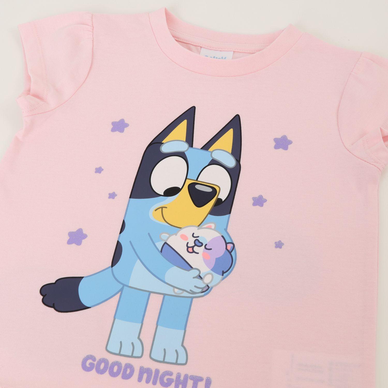 Pijama Manga Corta Niña Rosado Good Night Bluey-3
