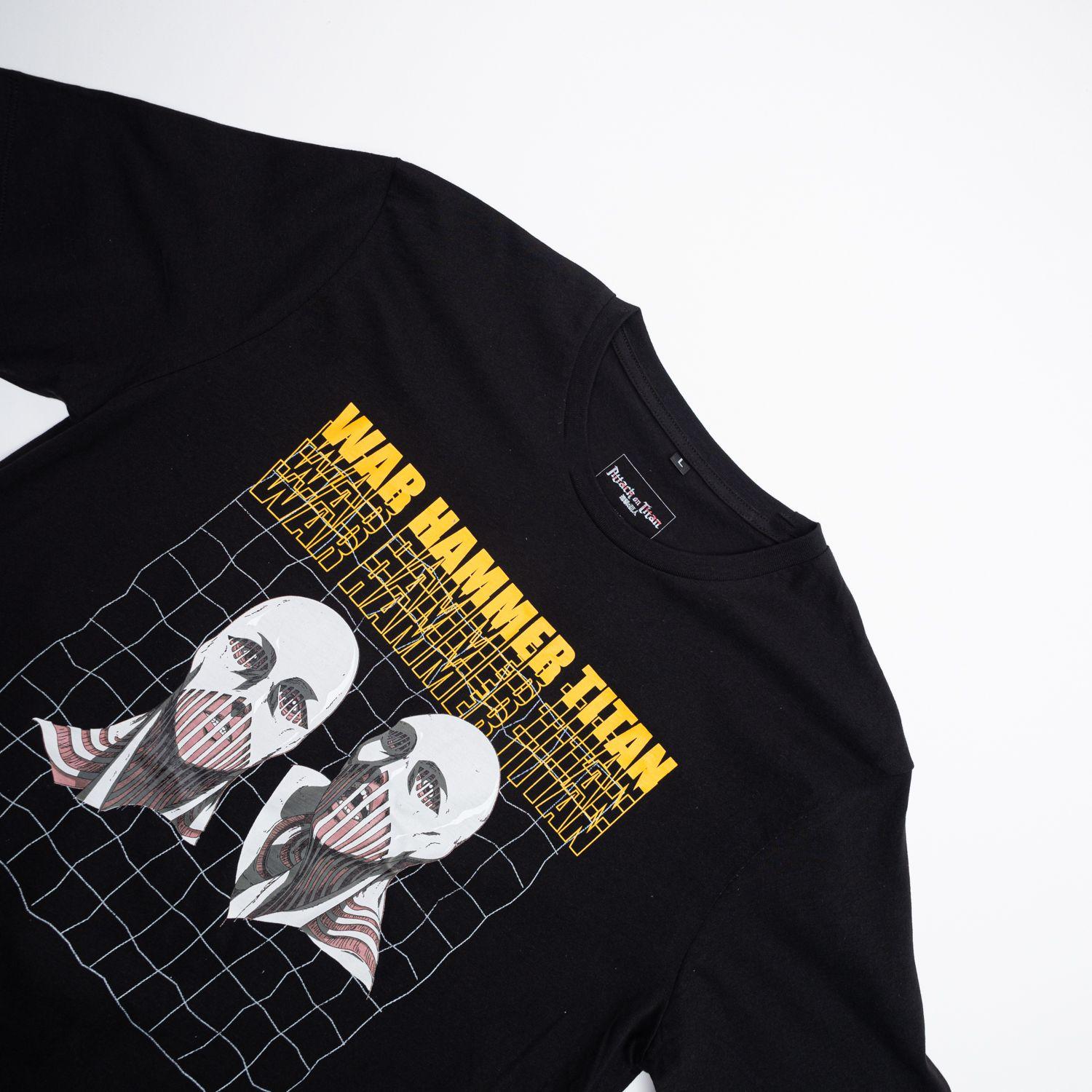 Polera Hombre Attack On Titan Martillo Negro-1