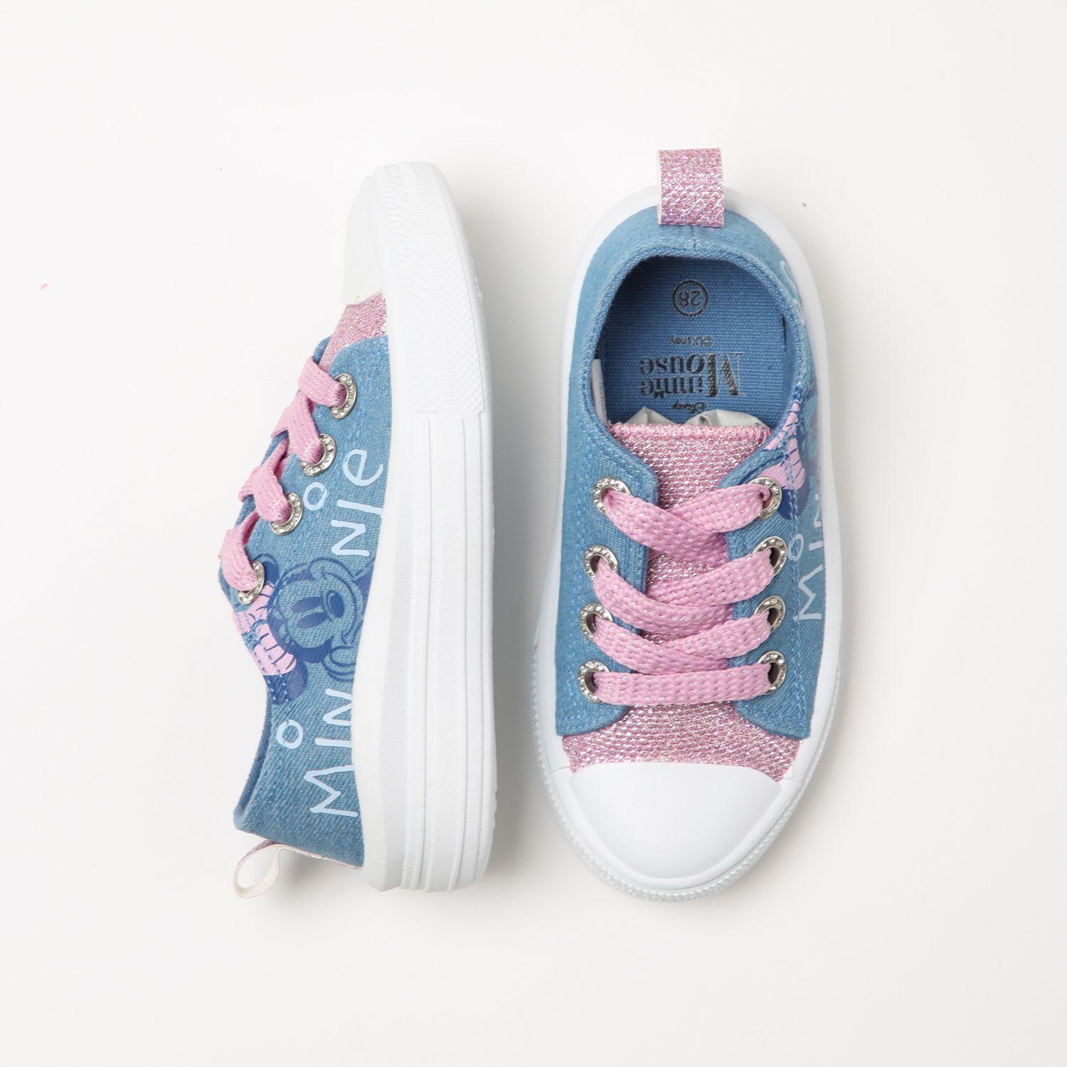 Zapatilla Lona Niña Feliz Minnie Celeste Disney-3