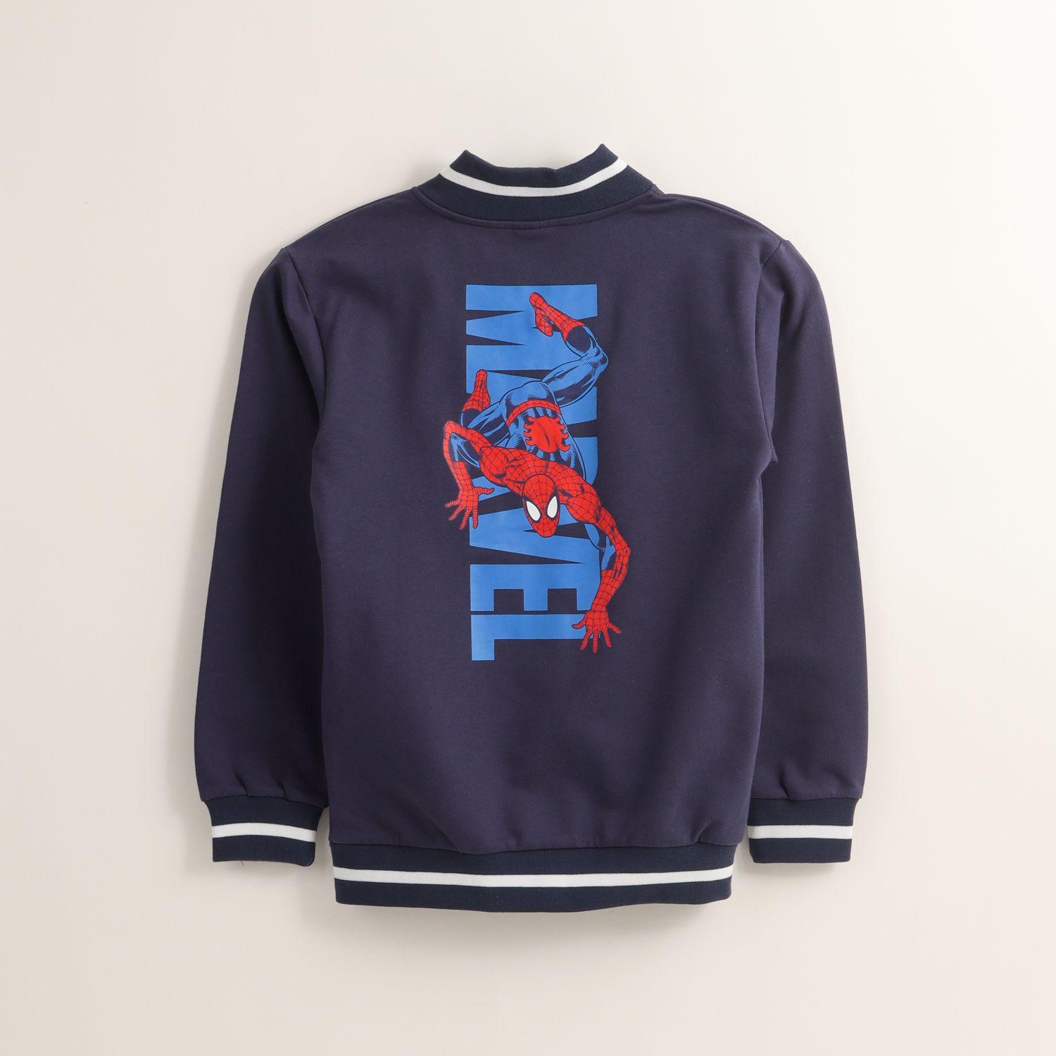Poleron Abierto Niño Spiderman Back Spider Azul Marvel-2
