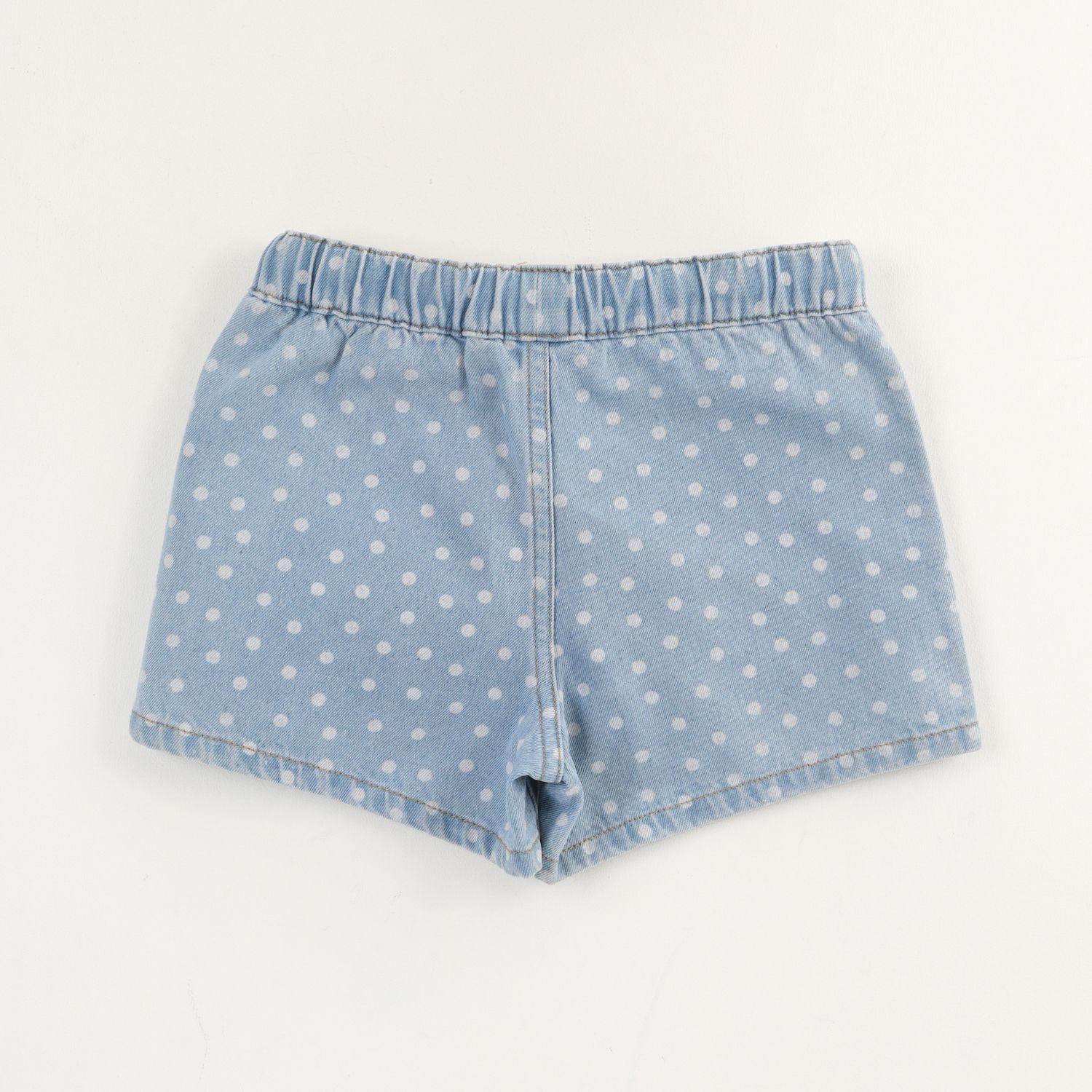 Short Niña Azul Mezclilla Puntos Minnie Disney-1