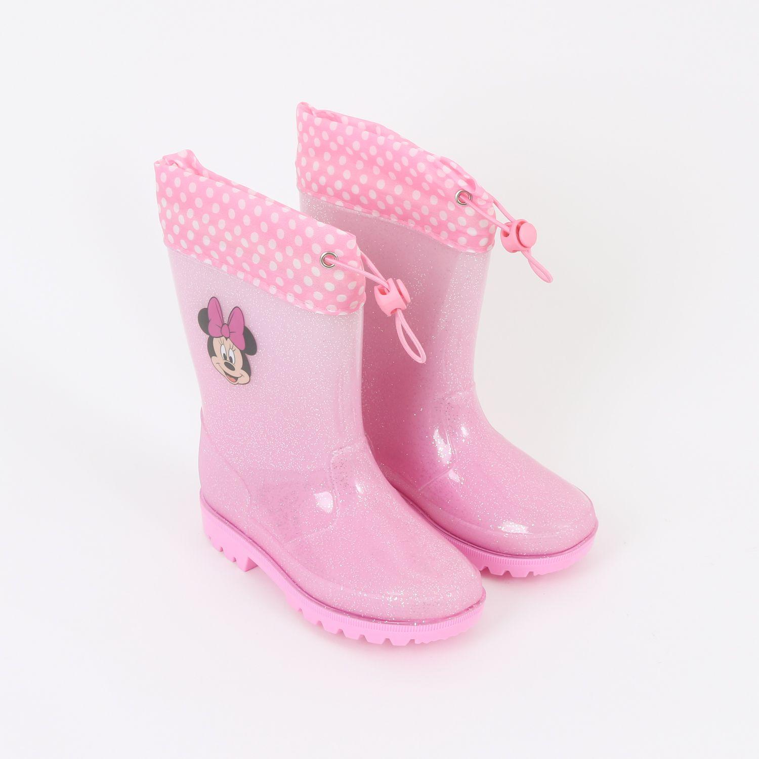 Bota de Agua Niña Lunares Minnie Rosado Disney-1