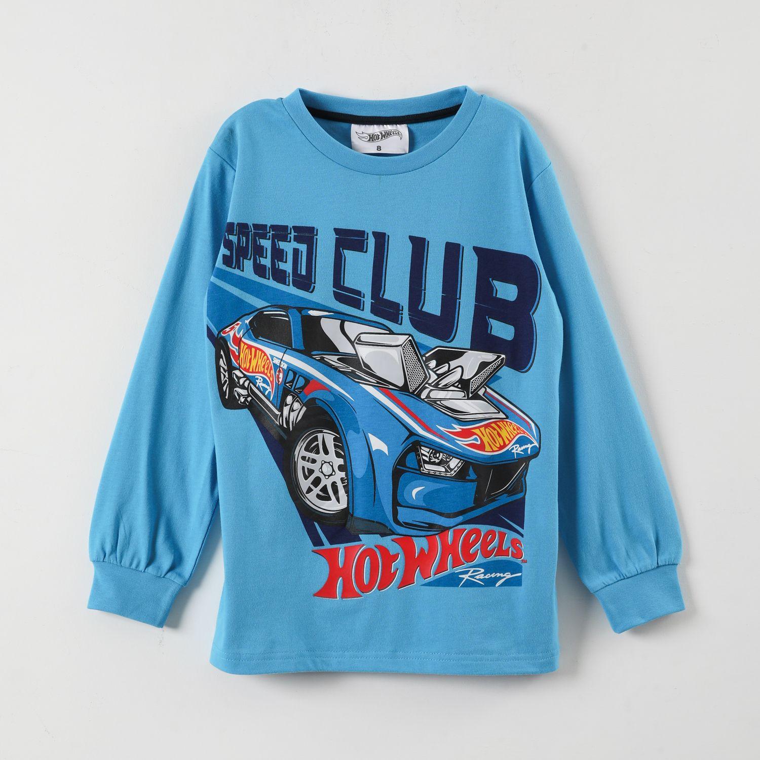 Polera Manga Larga Niño Speed Club Azul Hot Wheels-0