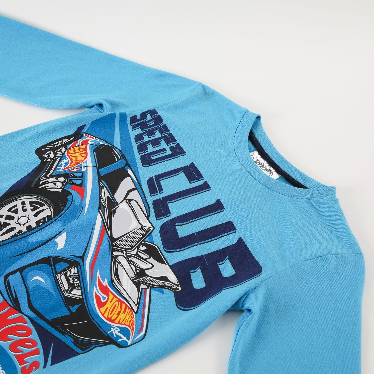 Polera Manga Larga Niño Speed Club Azul Hot Wheels-1