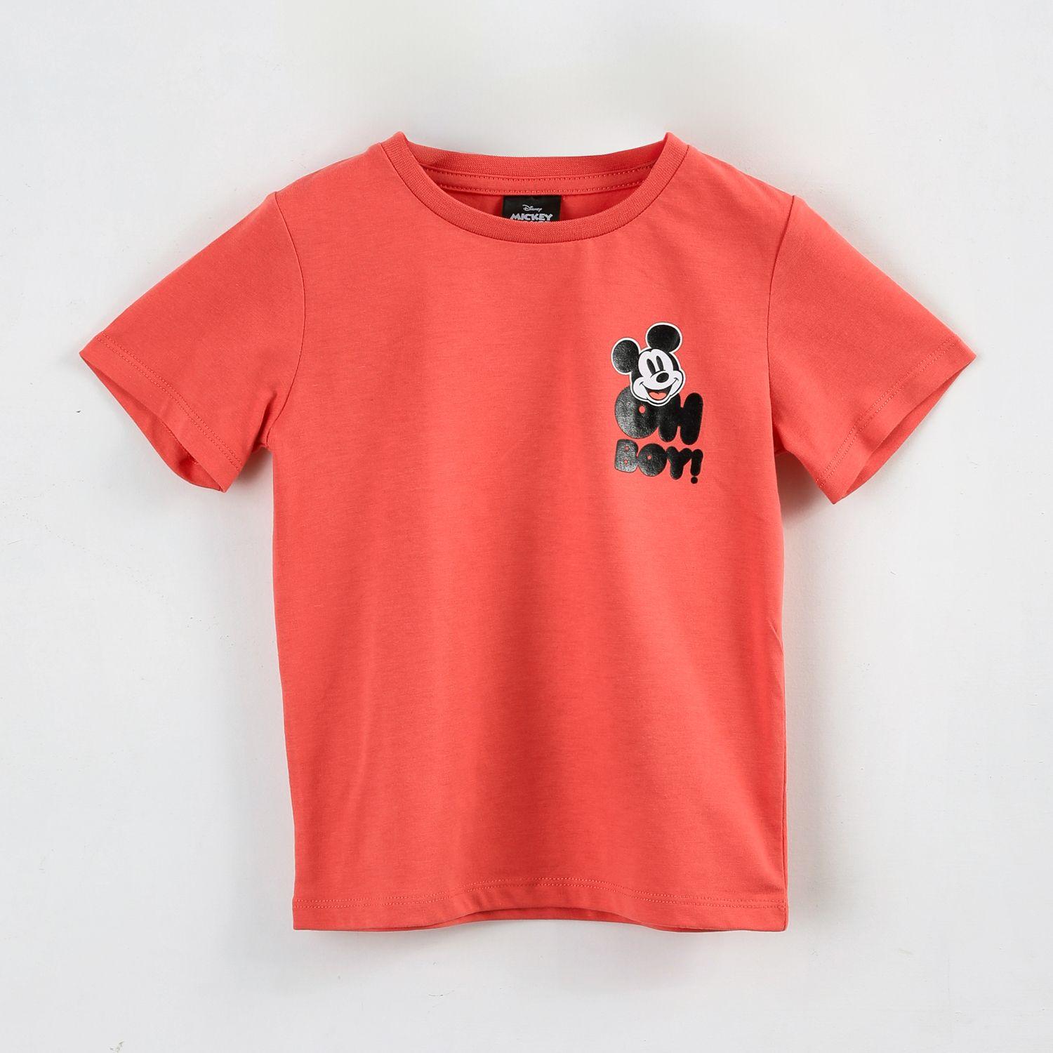 Polera Manga Corta Niño Mickey Disney Coral-0