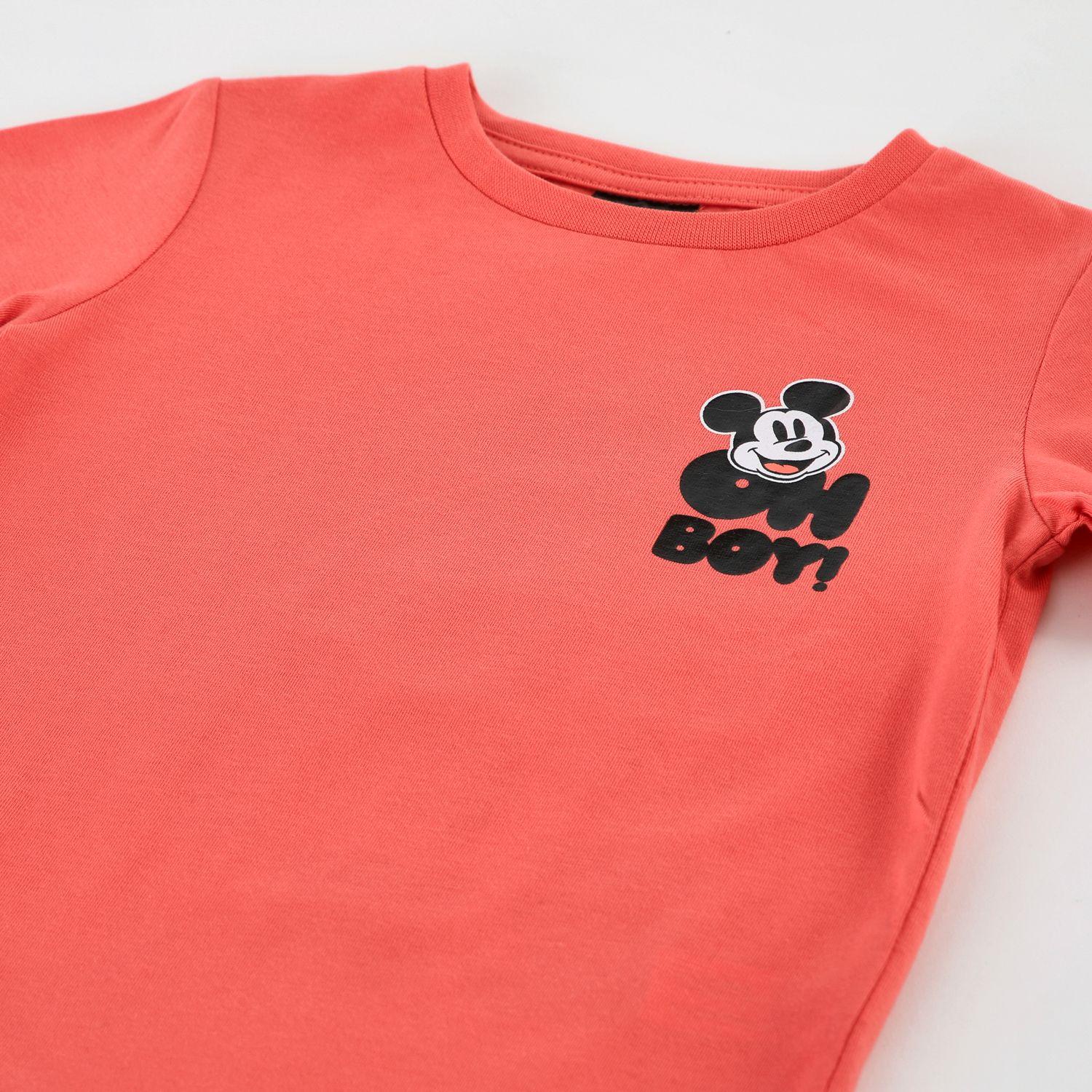 Polera Manga Corta Niño Mickey Disney Coral-2