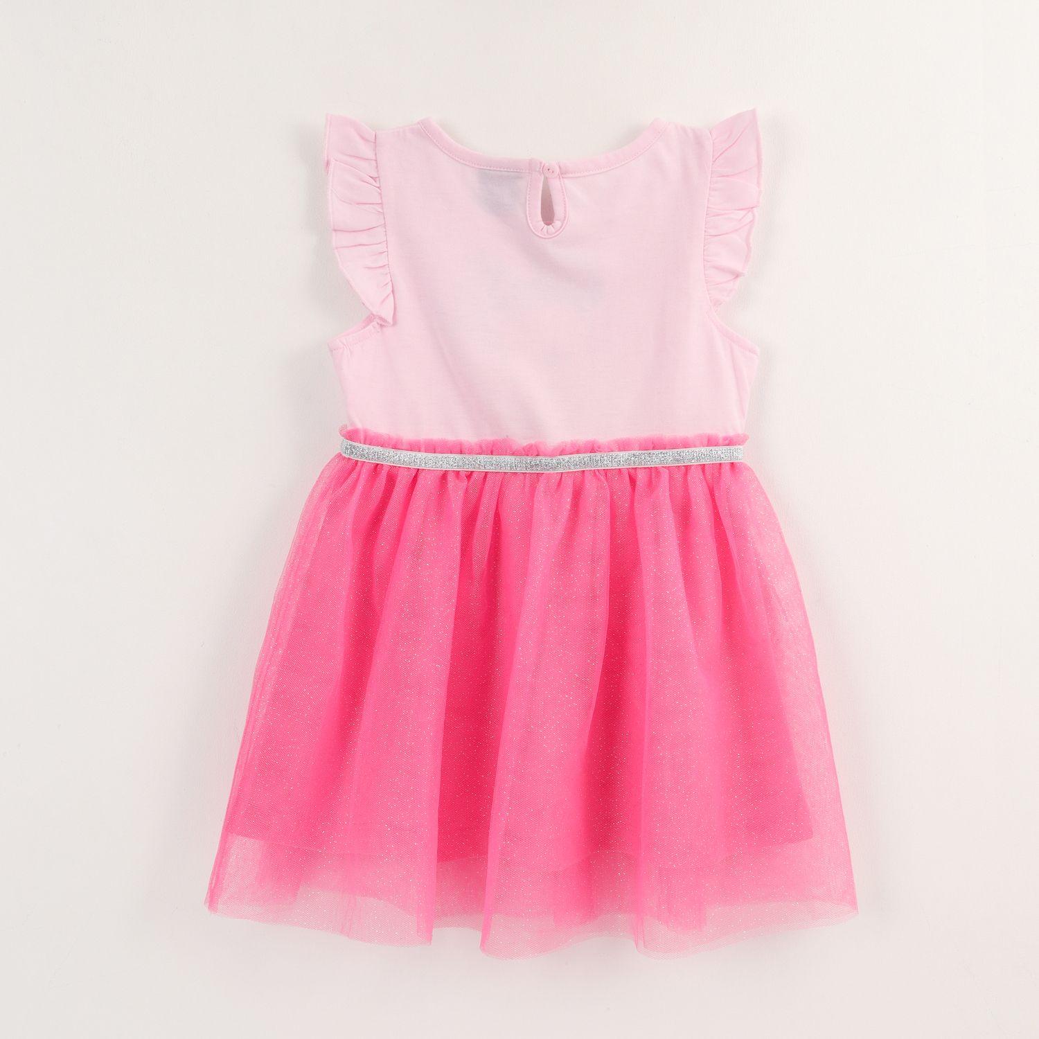 Vestido Manga Vuelos Niña Rosado Minnie Smile Disney-1