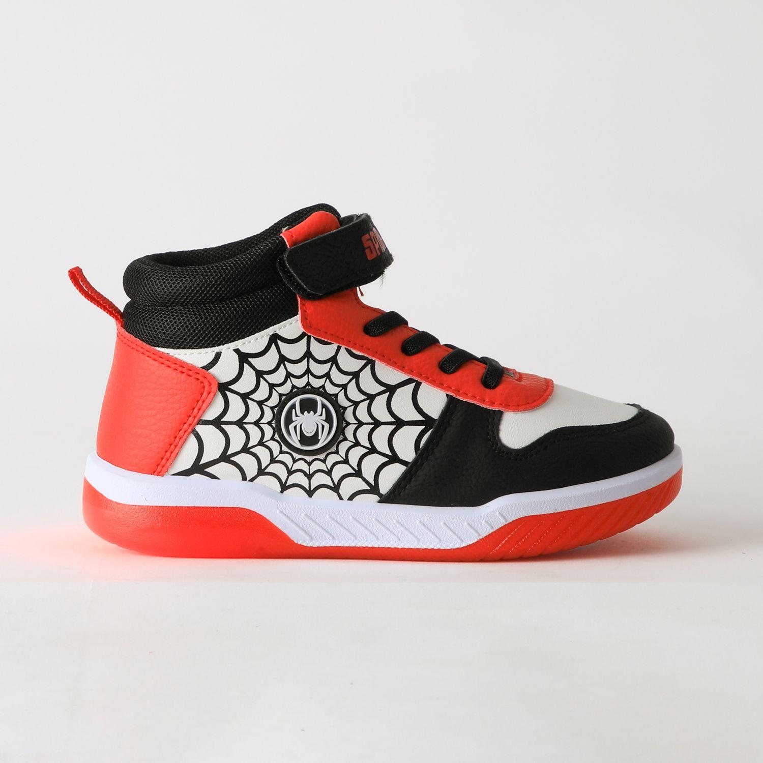 Zapatilla Caña Alta Niño Luces Spiderman Blanco Marvel-0