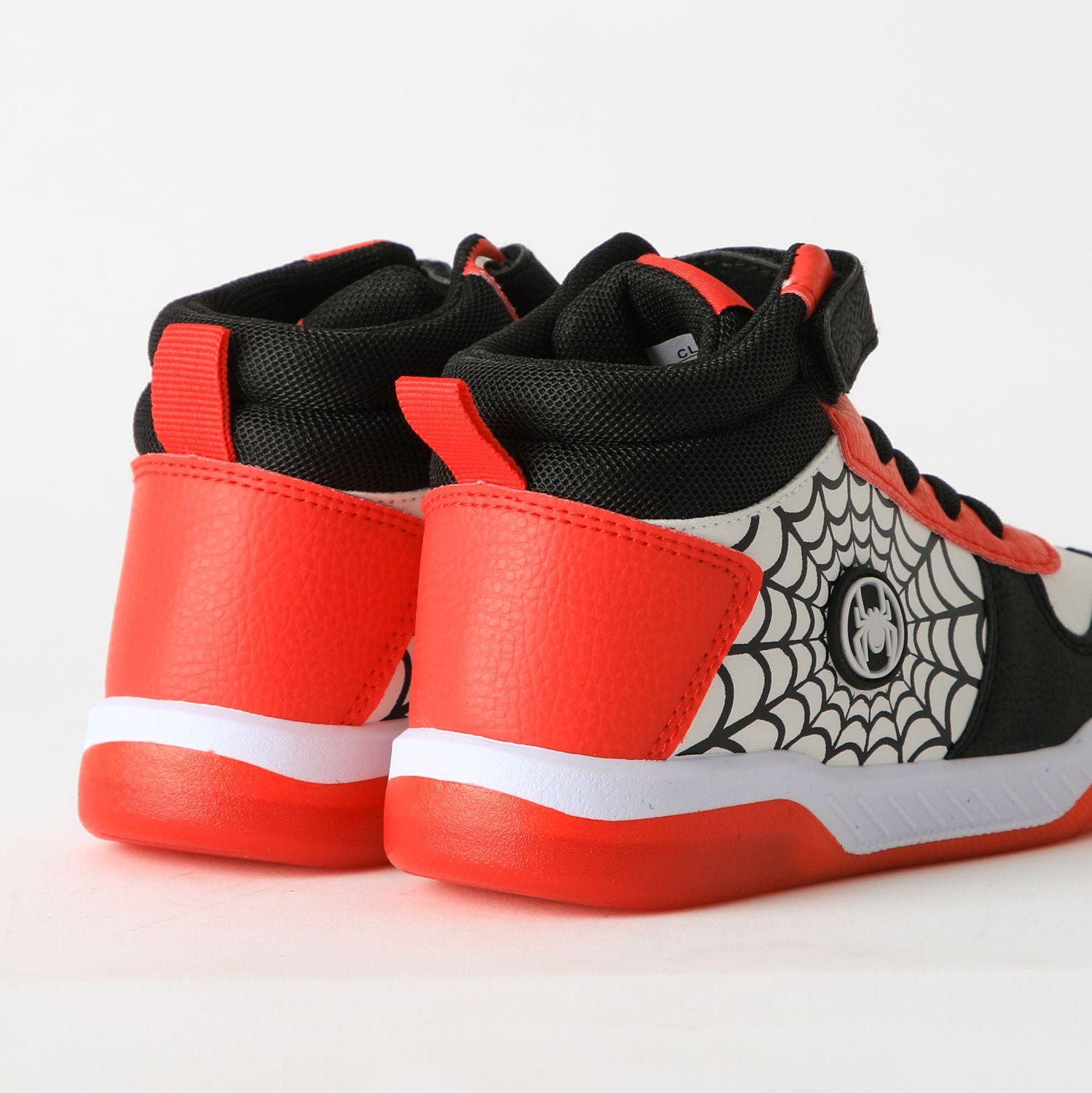 Zapatilla Caña Alta Niño Luces Spiderman Blanco Marvel-2