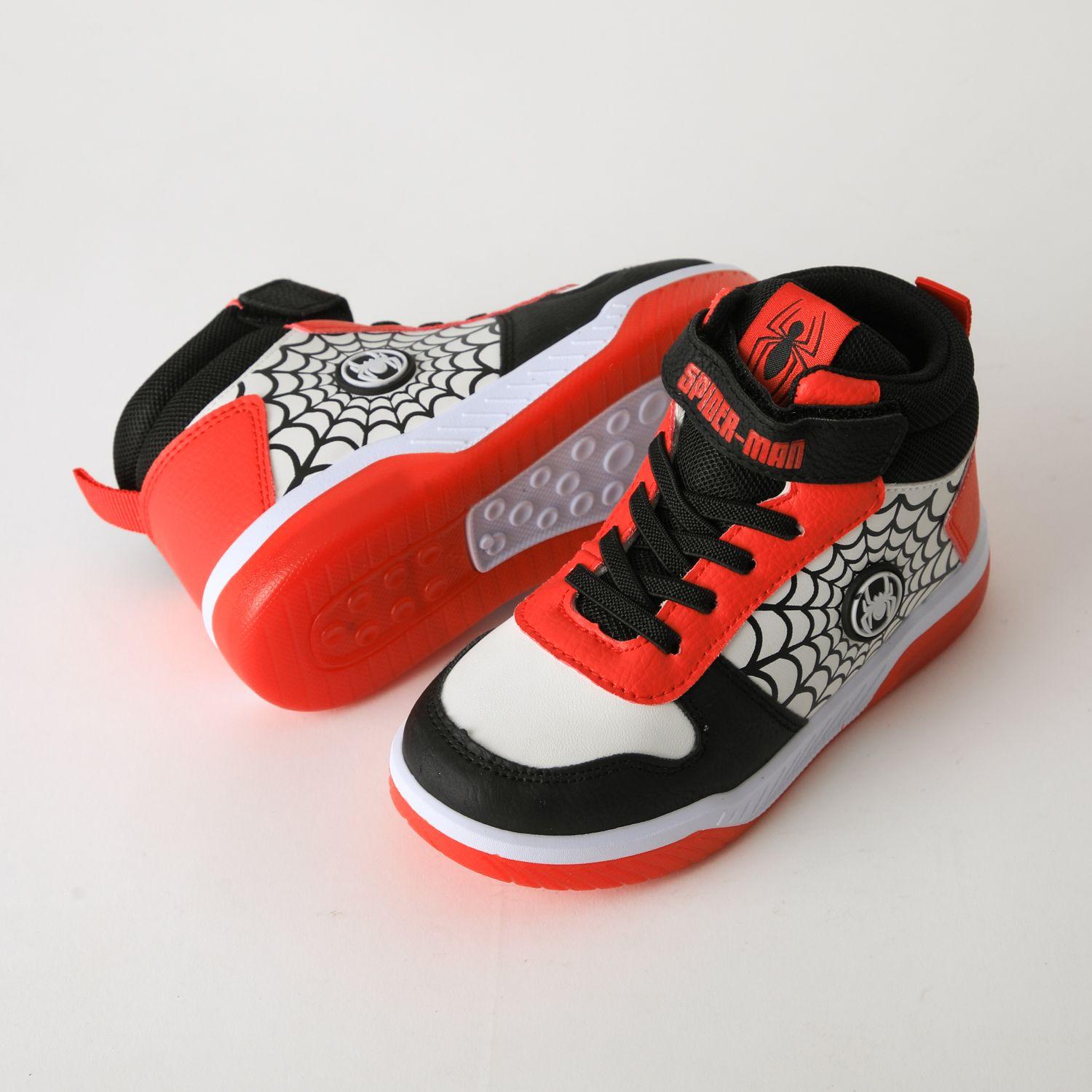 Zapatilla Caña Alta Niño Luces Spiderman Blanco Marvel-3