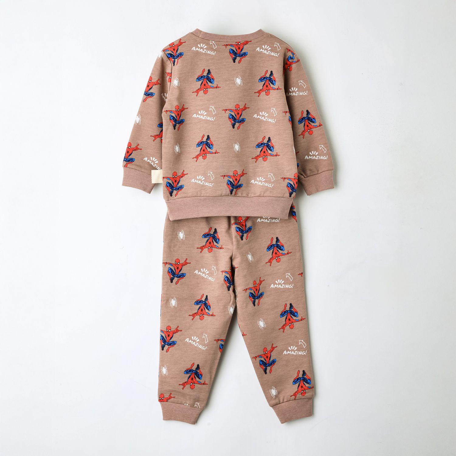 Conjunto Buzo Niño Spiderman Marvel Full Print Café-2