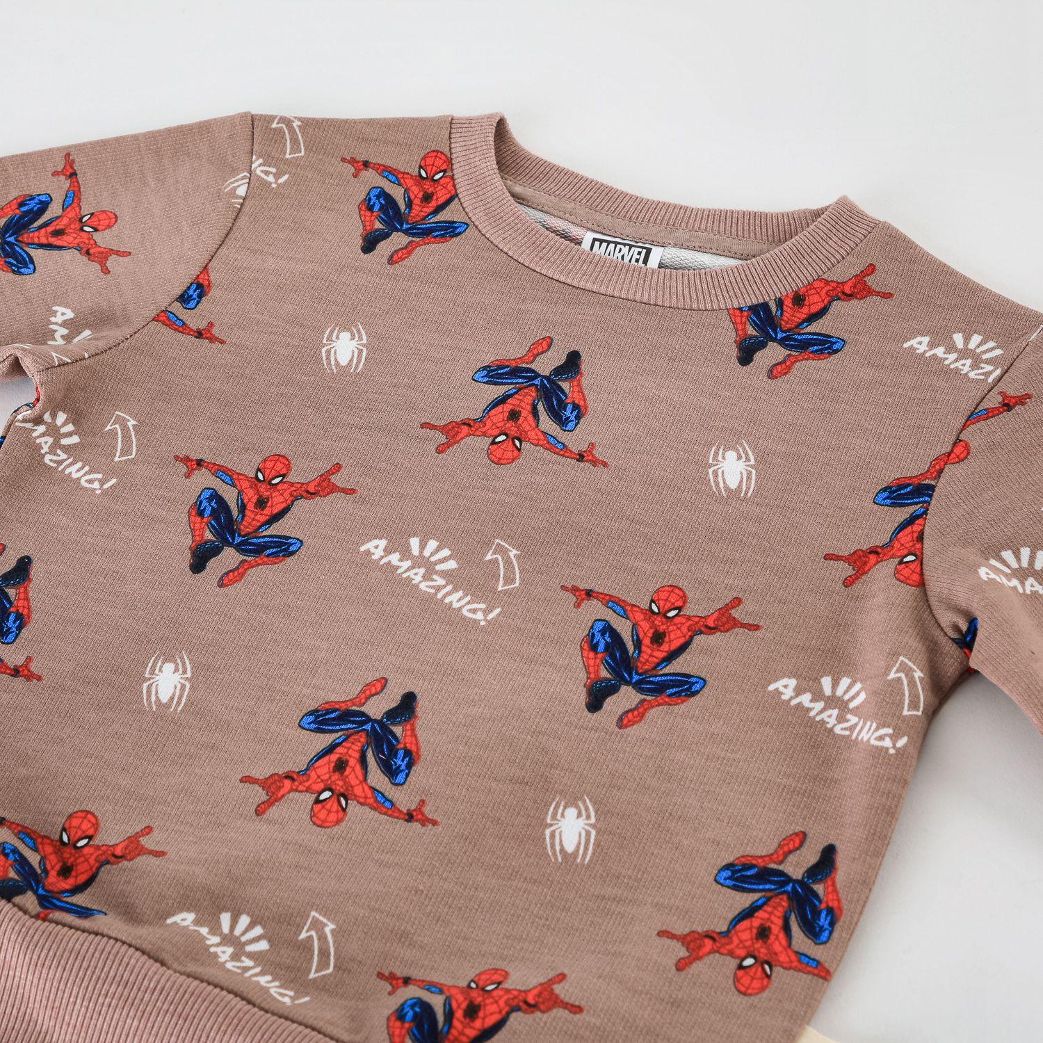 Conjunto Buzo Niño Spiderman Marvel Full Print Café-3